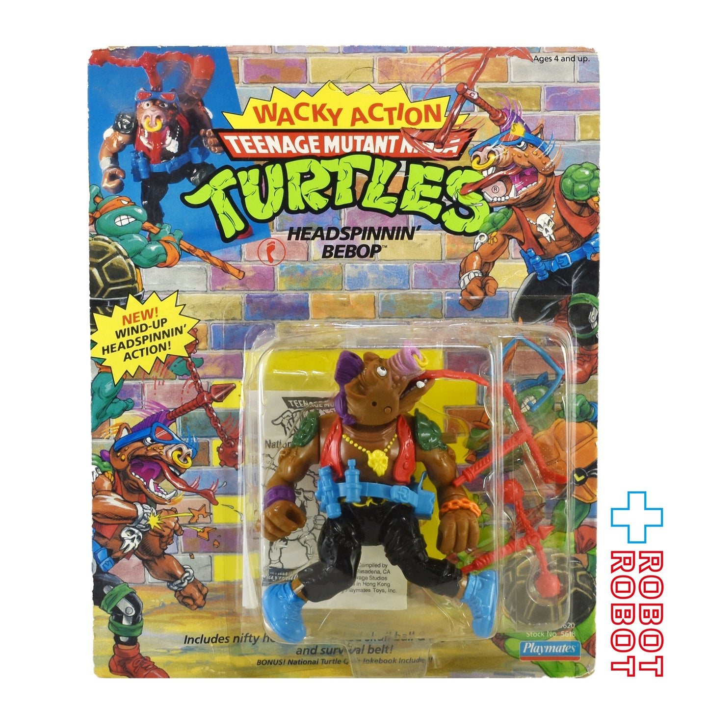 ニンジャ・タートルズ ワッキーアクション ヘッドスピニン ビーバップ アクションフィギュア 未開封
