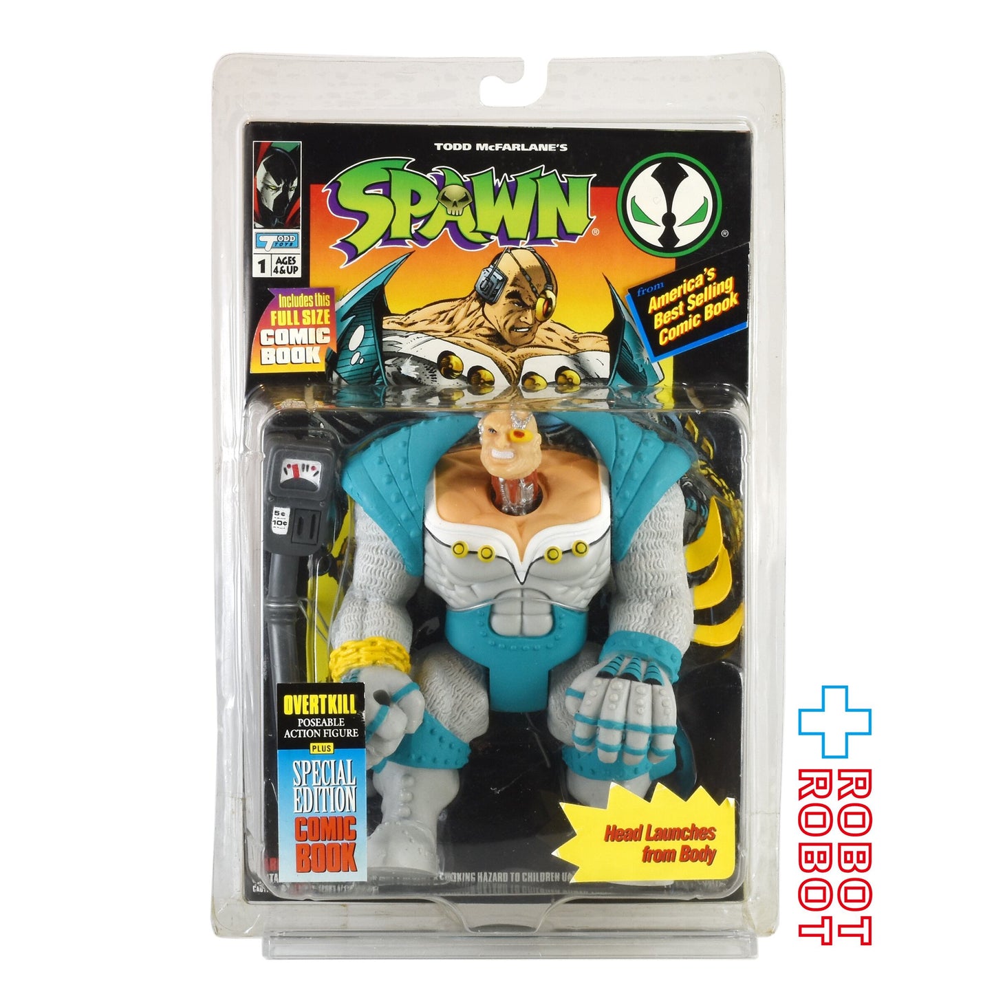 マクファーレン SPAWN シリーズ 1 オーバートキル w/ コミックブック アクションフィギュア 未開封