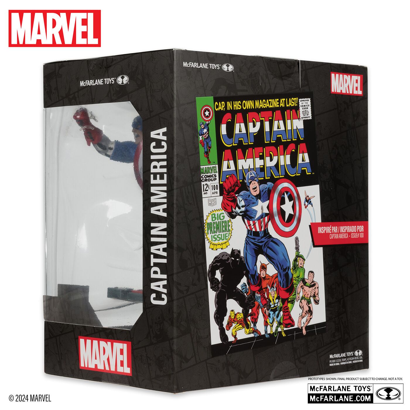 マクファーレン・トイズ マーベル シーン・フィギュア #008 キャプテン・アメリカ ジャック・カービー／Captain America Vol.1 #100 1/6 スタチューフィギュア 未開封
