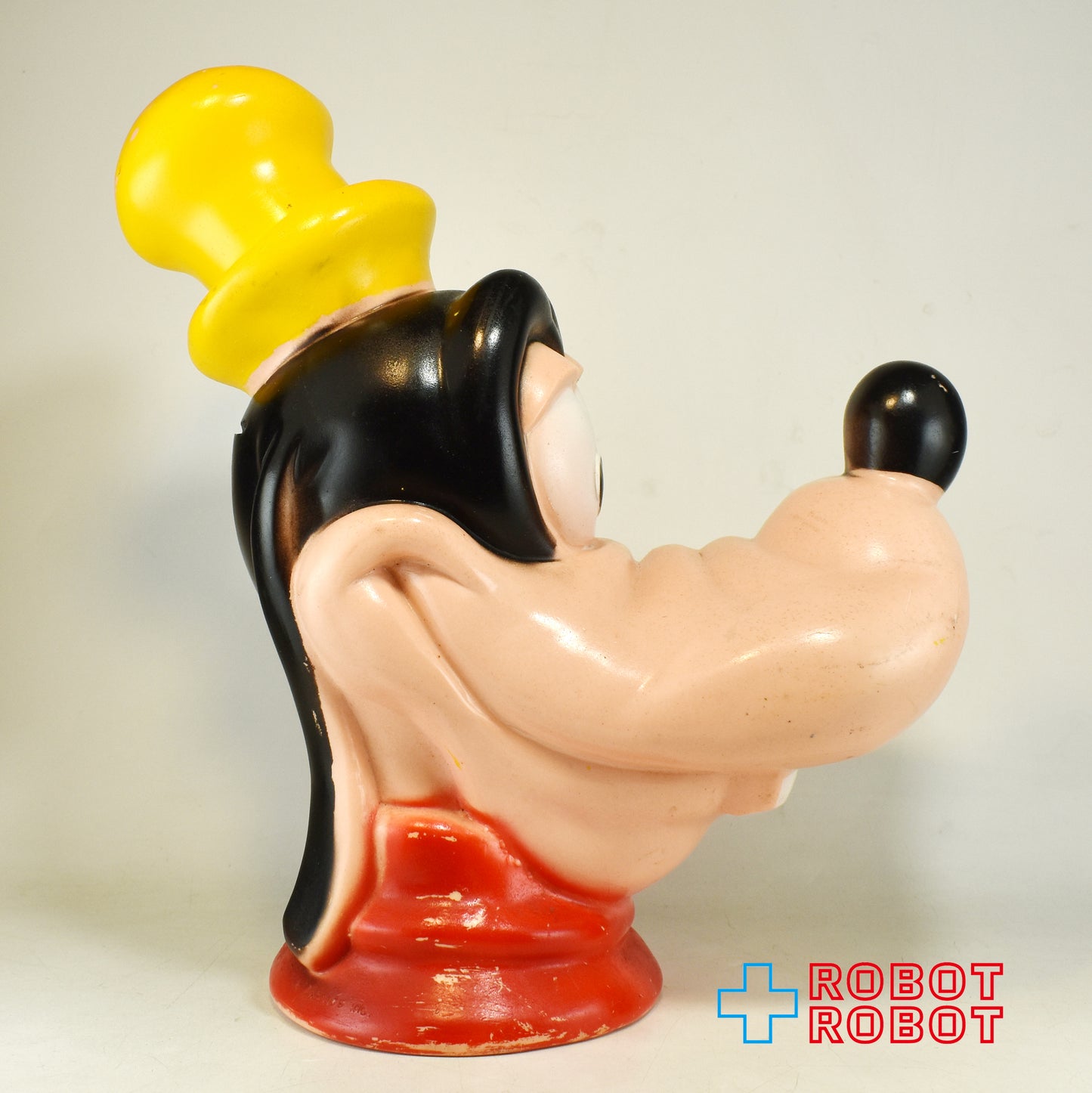 プレイパル ディズニー グーフィー ヘッド ソフビ貯金箱 底蓋欠