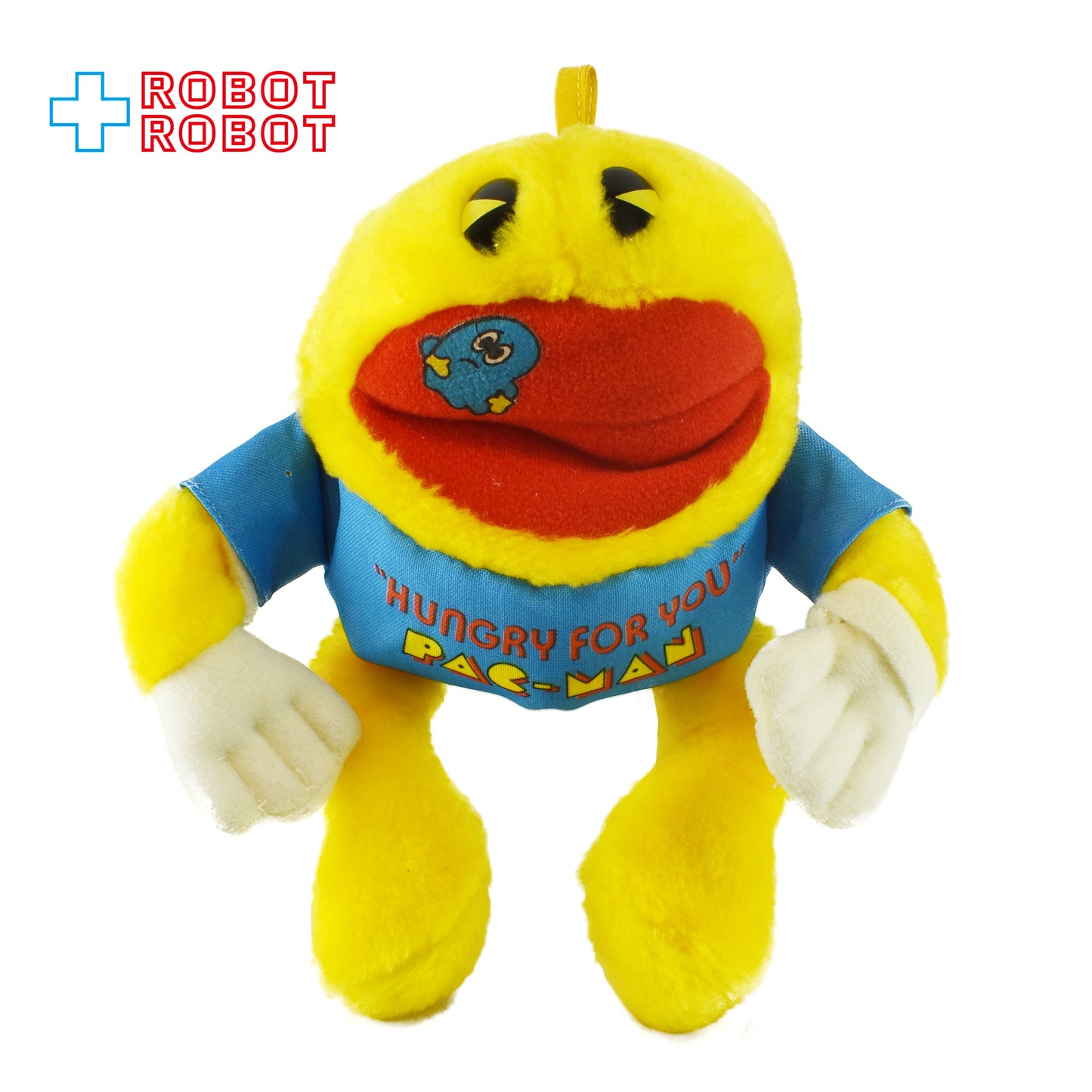 ニッカーボッカー パックマン 水色シャツ ハングリーフォーユウ ぬいぐるみ人形 1980's メイドイン 韓国