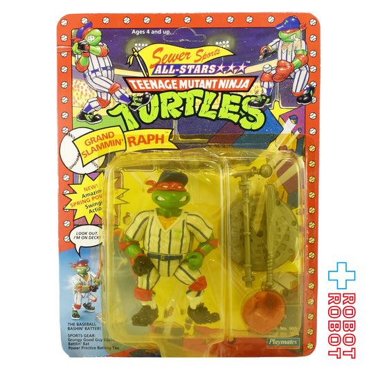 プレイメイツ タートルズ TMNT #5144 オリジナル・クラシック ソーヤー・スポーツ・オールスターズ スター グランドスラミング ラフ 4インチ ベーシックフィギュア 1991 未開封 ※パッケージダメージ