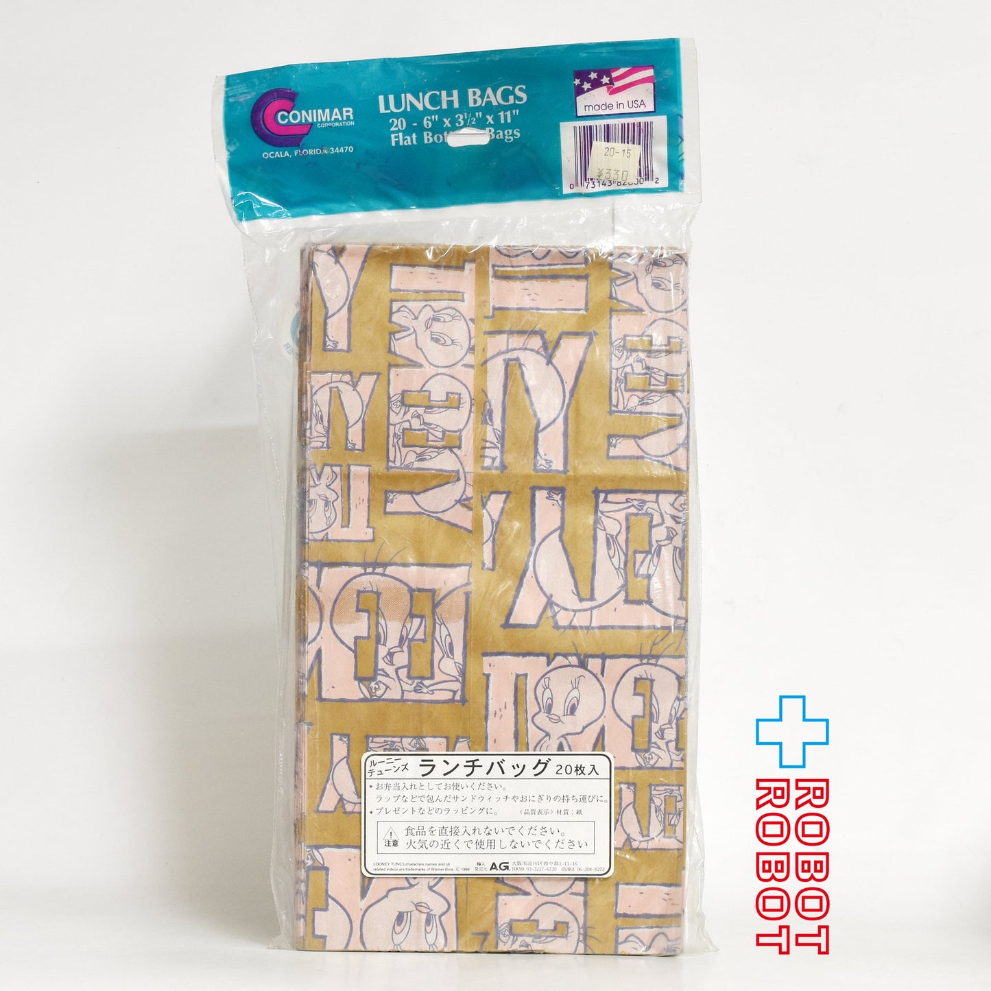 ルーニー・チューンズ  トゥイーティー ランチバッグ 紙袋 20枚入り 1996 未開封