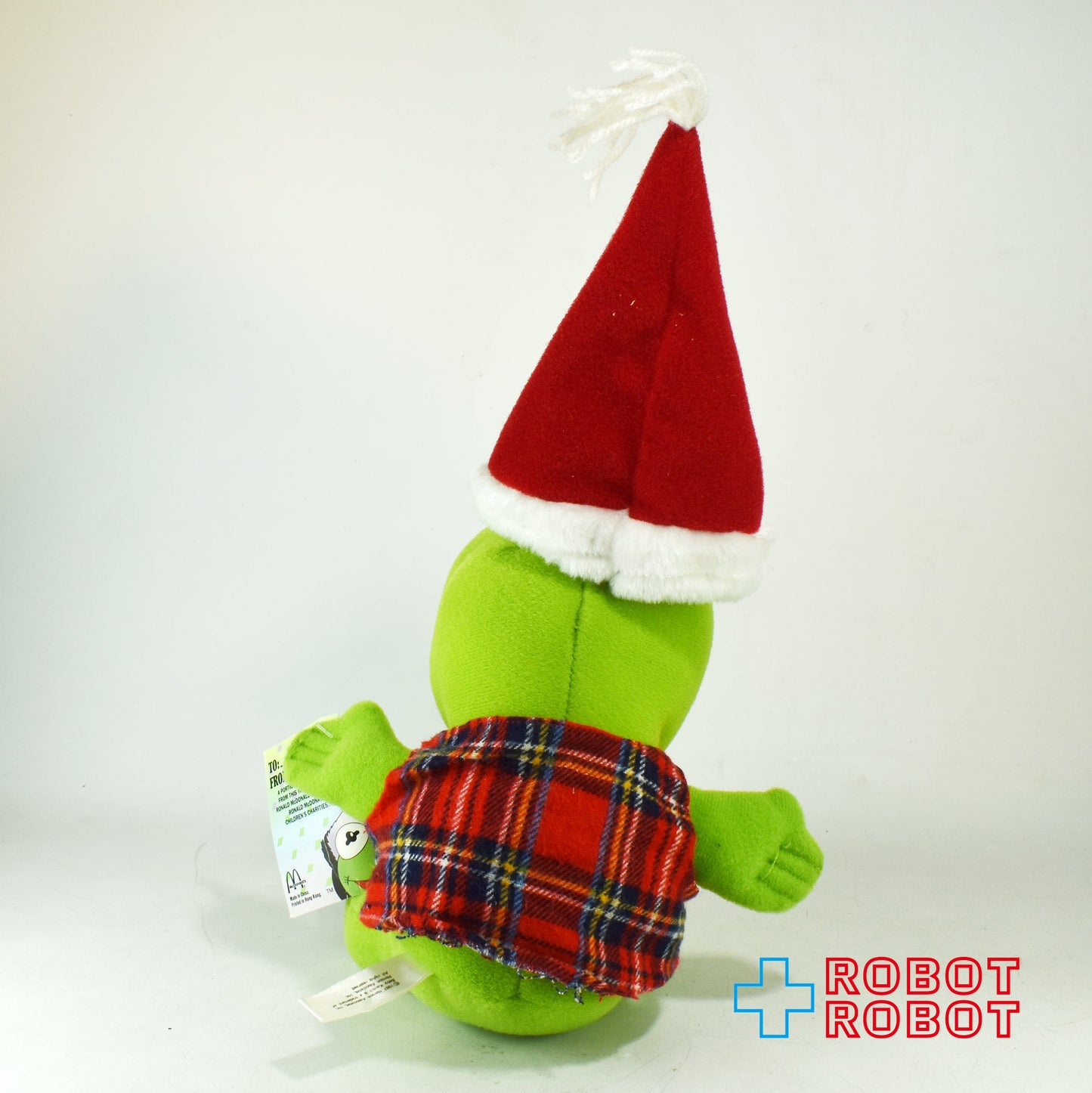 マクドナルド セサミストリート マペッツ ベビー・カーミット 赤チェックベスト ぬいぐるみ人形 1987 紙タグ付