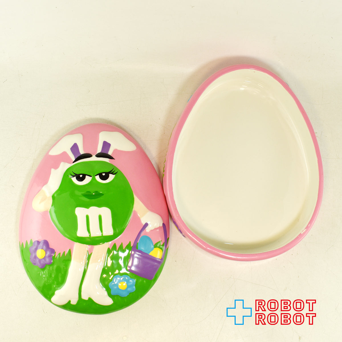 ギャルリー社 M&M's エムアンドエムズ ミスグリーン イースター キャンディーディッシュ 陶器小物入れ 企業物