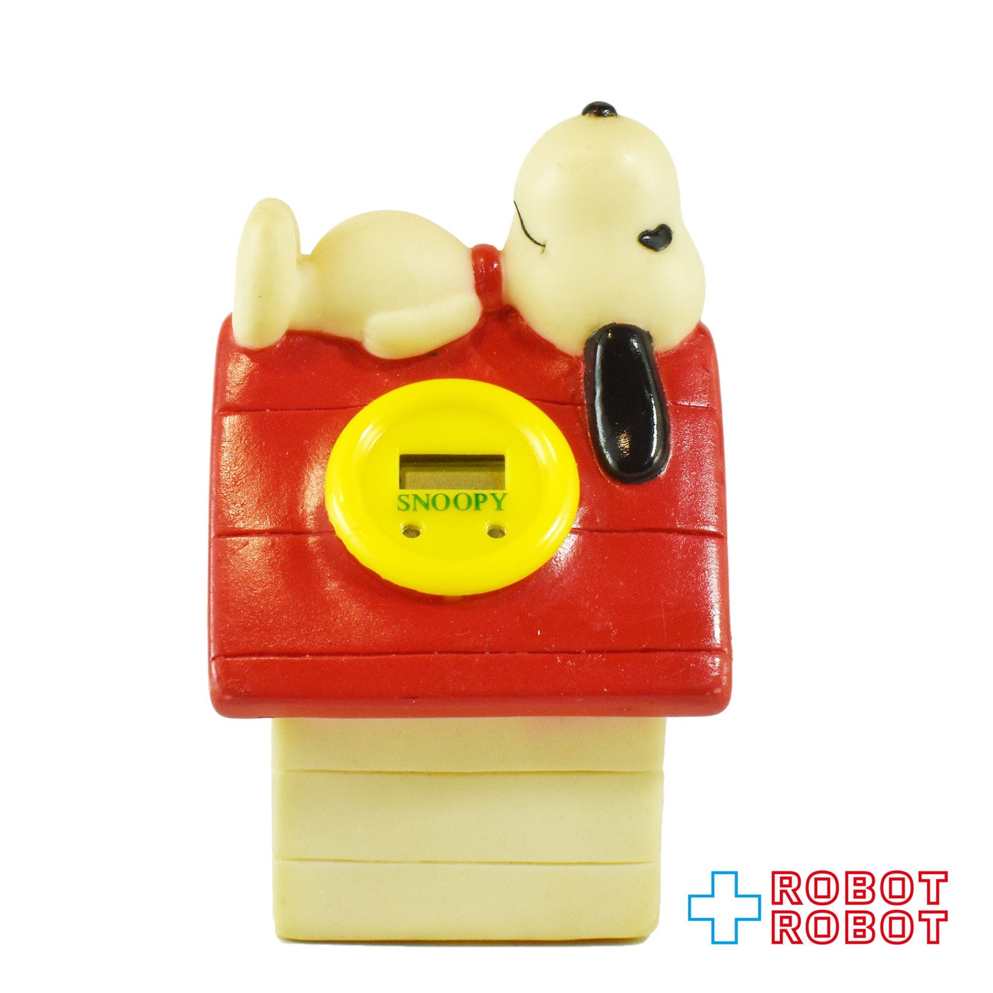 ピーナッツ スヌーピー クロックバンク デジタル時計付き ソフビ貯金箱