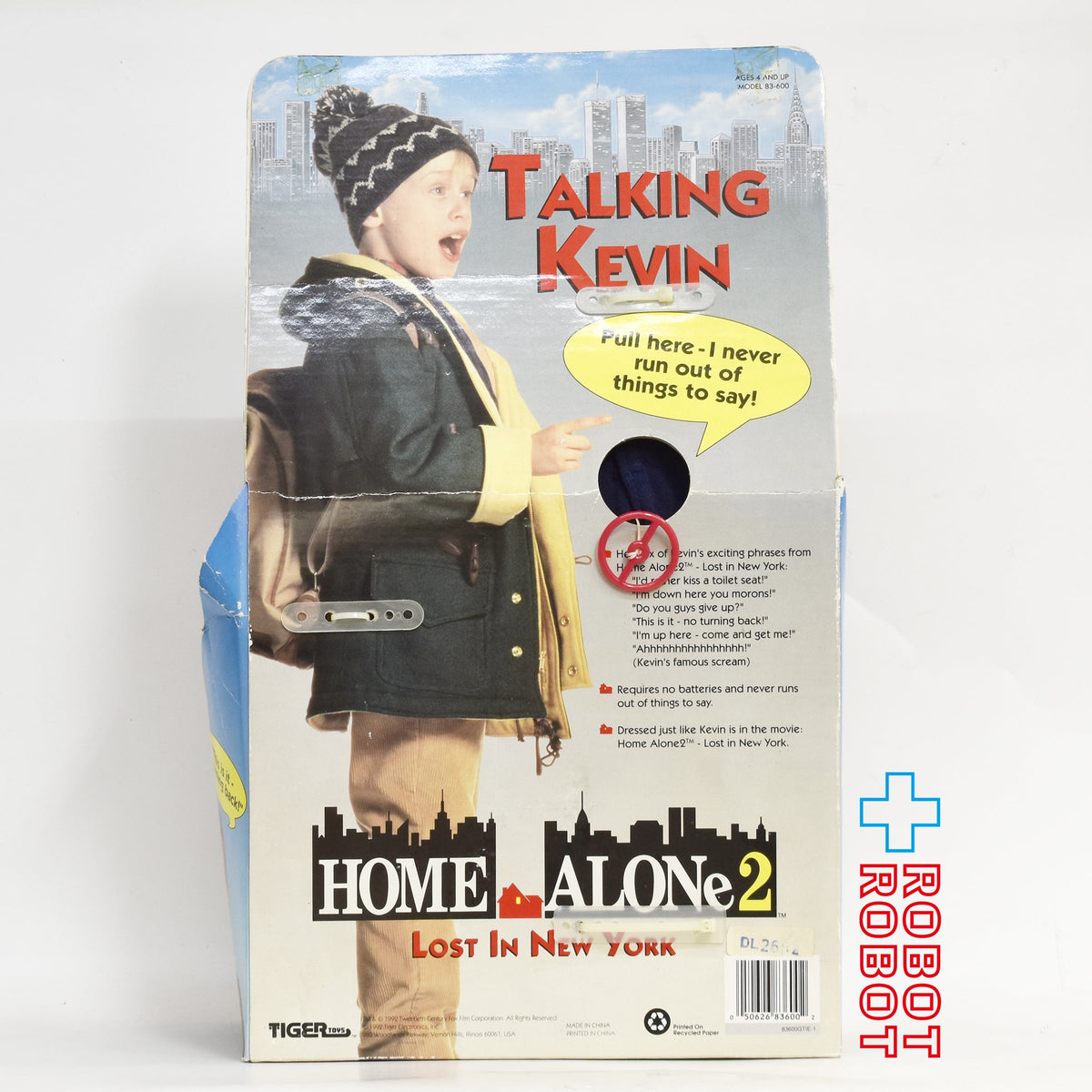 タイガートイズ ホーム・アローン2 ロスト・イン・ニューヨーク ケヴィン トーキングドール 1992 未開封