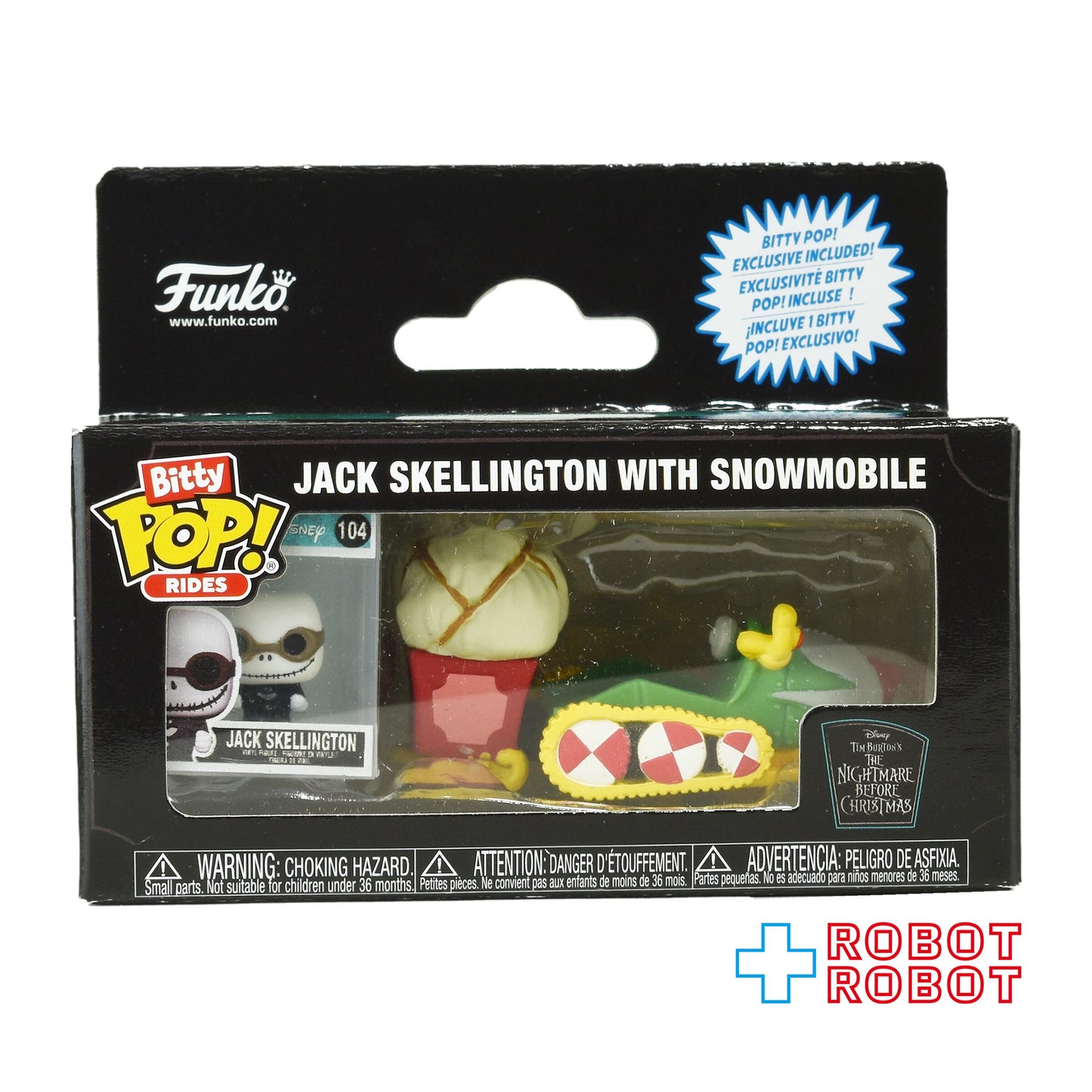 ファンコ  ビティ POP! ライド ナイトメアー・ビフォア・クリスマス ジャックスケリントン w/ スノーモービル ミニフィギュア 箱入