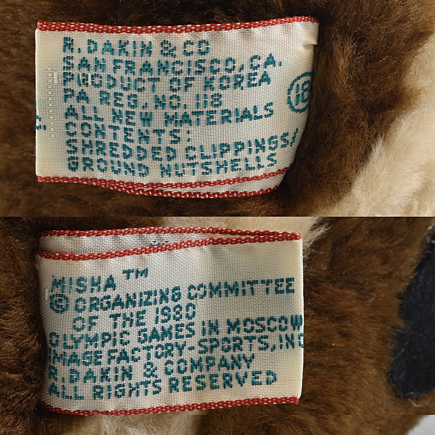 Dakin こぐまのミーシャ モスクワオリンピック マスコット 8インチ ぬいぐるみ人形 1979 紙タグ付