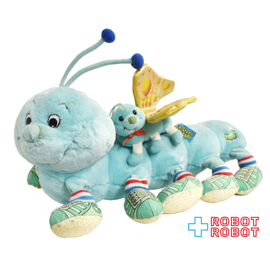 ロッツアロッツアレッグ いもむし ブルー・10本足 ライトアップ & 蝶 キーリング ぬいぐるみ人形 1998