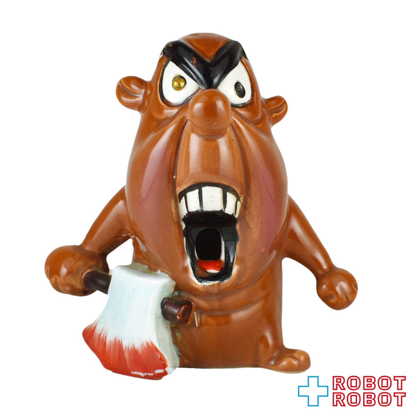 クレイス社 サイコセラミック 斧を持って怒っている茶色いおっさん 1960年代 ジャパン