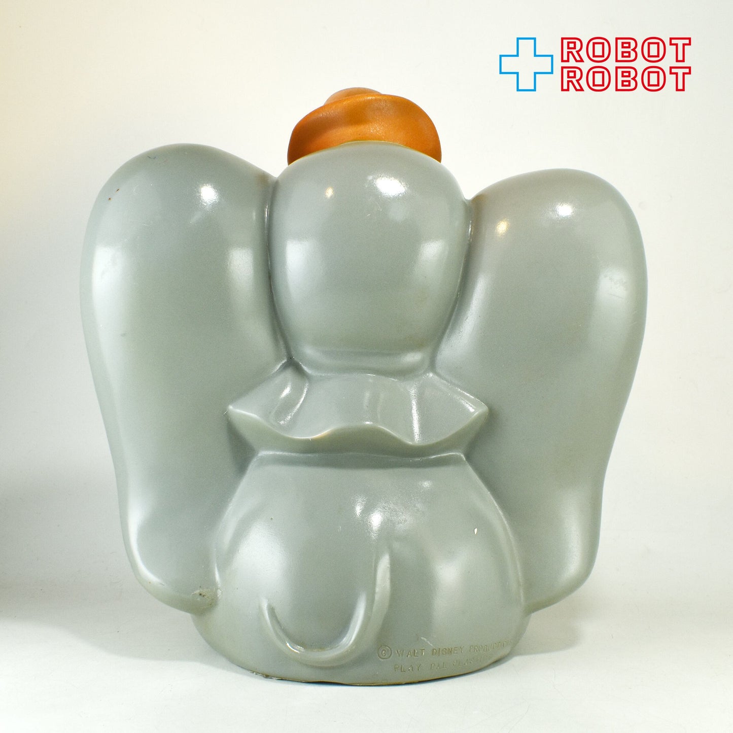 プレイパル デイズニー ダンボ オレンジ色帽子 ソフビ貯金箱 底蓋有り ウォルトディズニープロダクション