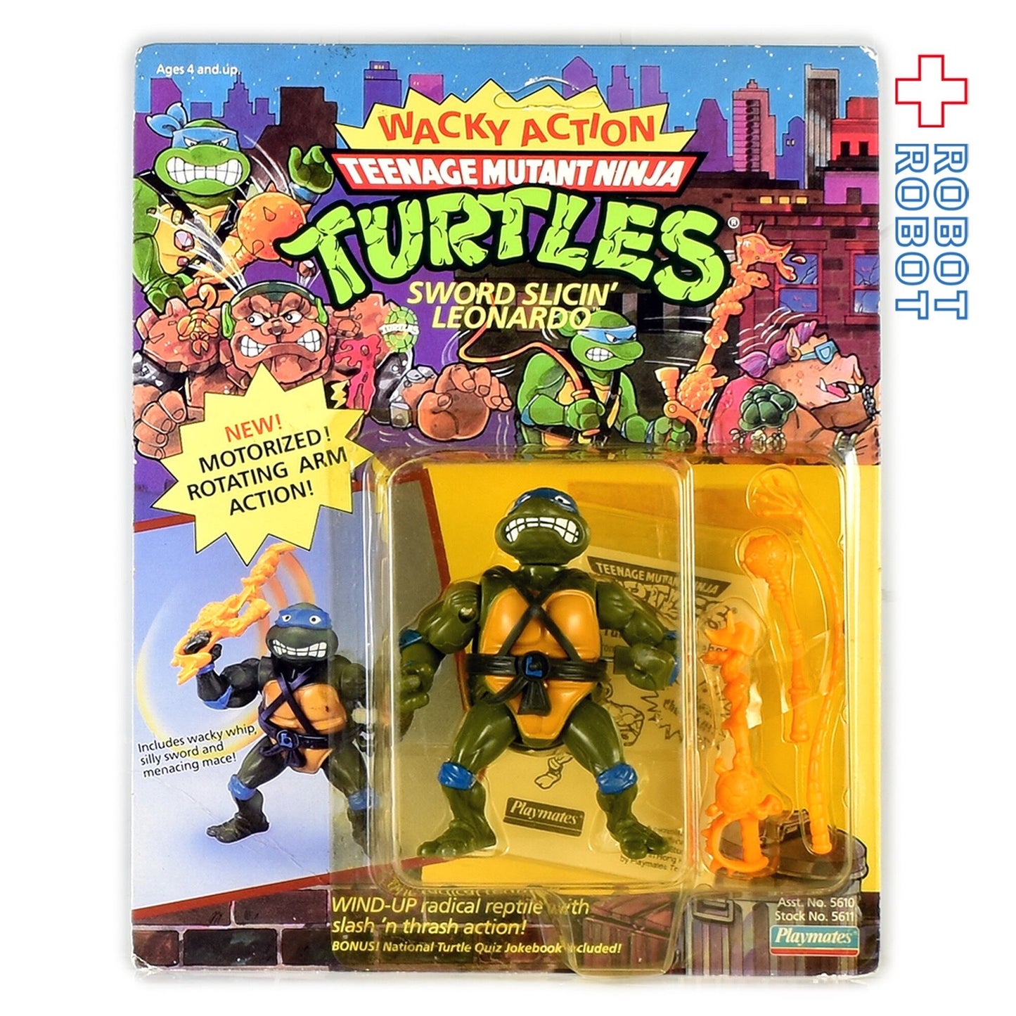 プレイメイツ ニンジャ・タートルズ ワッキーアクション ソードスライシン レオナルド アクションフィギュア 未開封