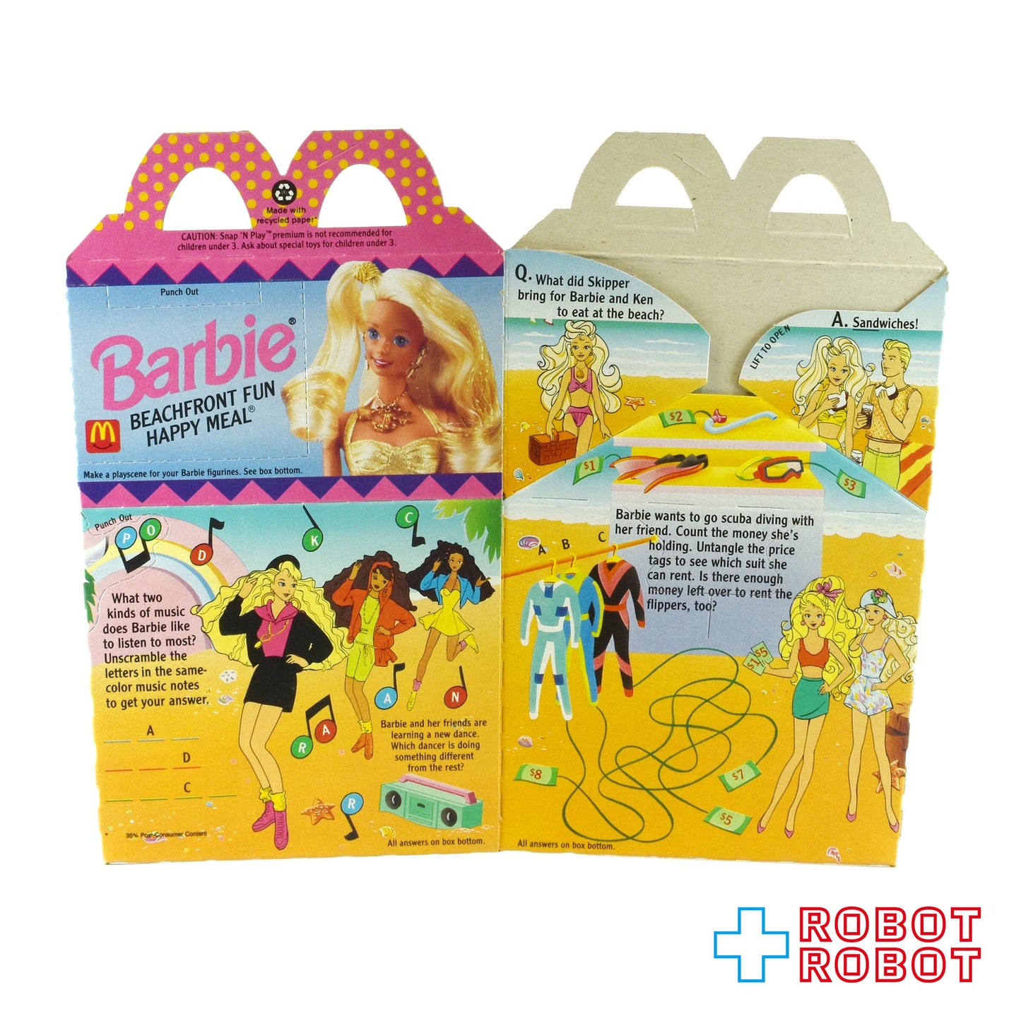 マクドナルド ハッピーセット空箱 ハッピーミールペーパーボックス バービー 1992