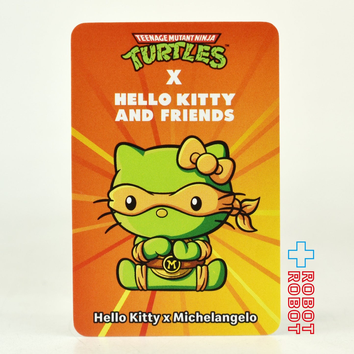 マクドナルド ハローキティ&フレンズ × タートルズ ハローキティ × ミケランジェロ フィギュア ハッピーミールトイ 2025 カード付き アメリカ限定 日本未発売