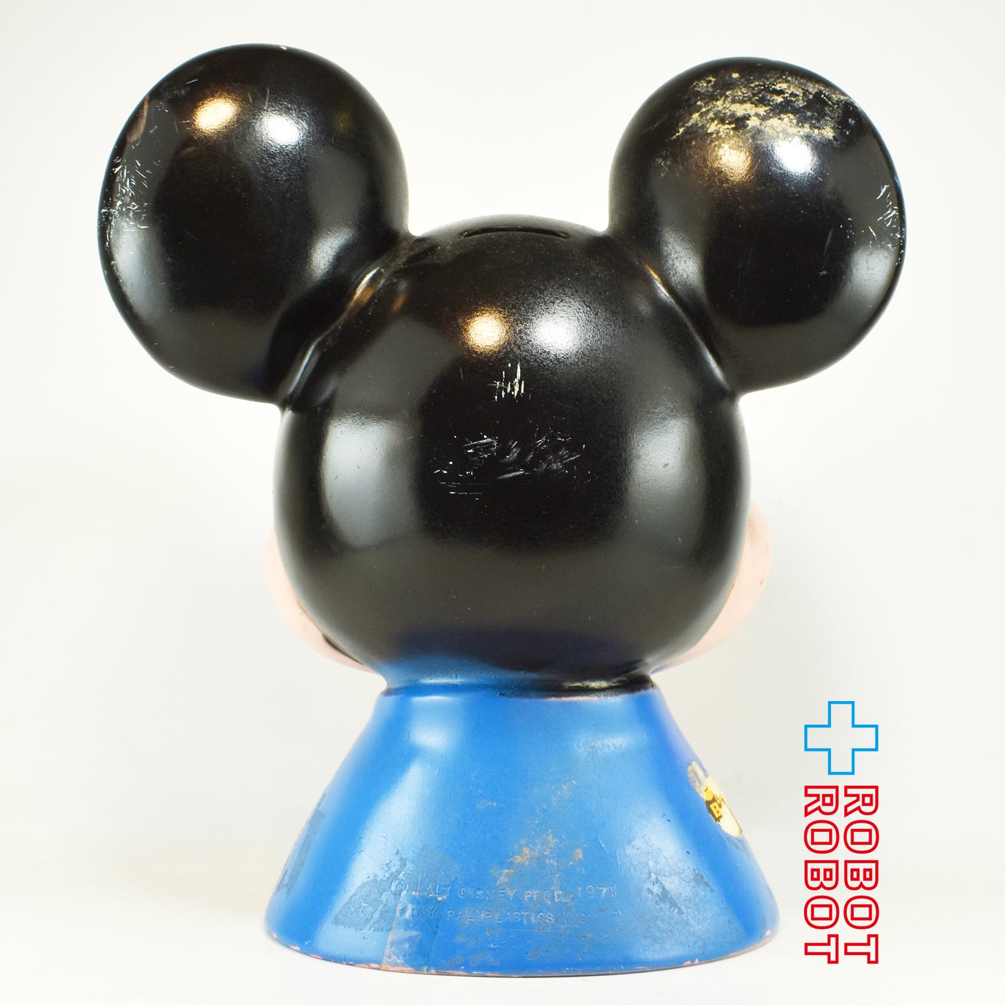 プレイパル ディズニー ミッキーマウス ヘッドソフビ貯金箱 底蓋欠