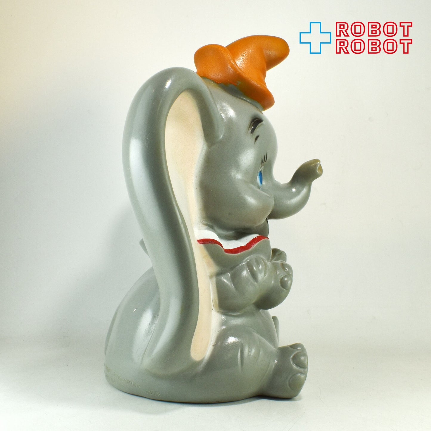 プレイパル デイズニー ダンボ オレンジ色帽子 ソフビ貯金箱 底蓋有り ウォルトディズニープロダクション
