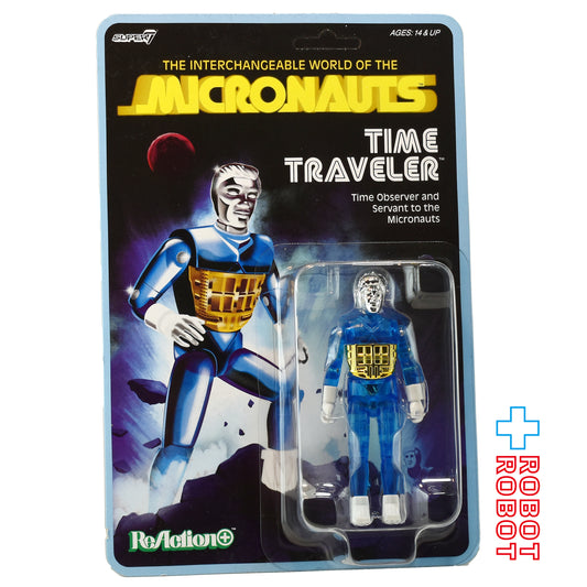 スーパー7 リ・アクション+ マイクロノーツ タイムトラベラー (半透明ブルー) 3.75インチ アクションフィギュア 未開封