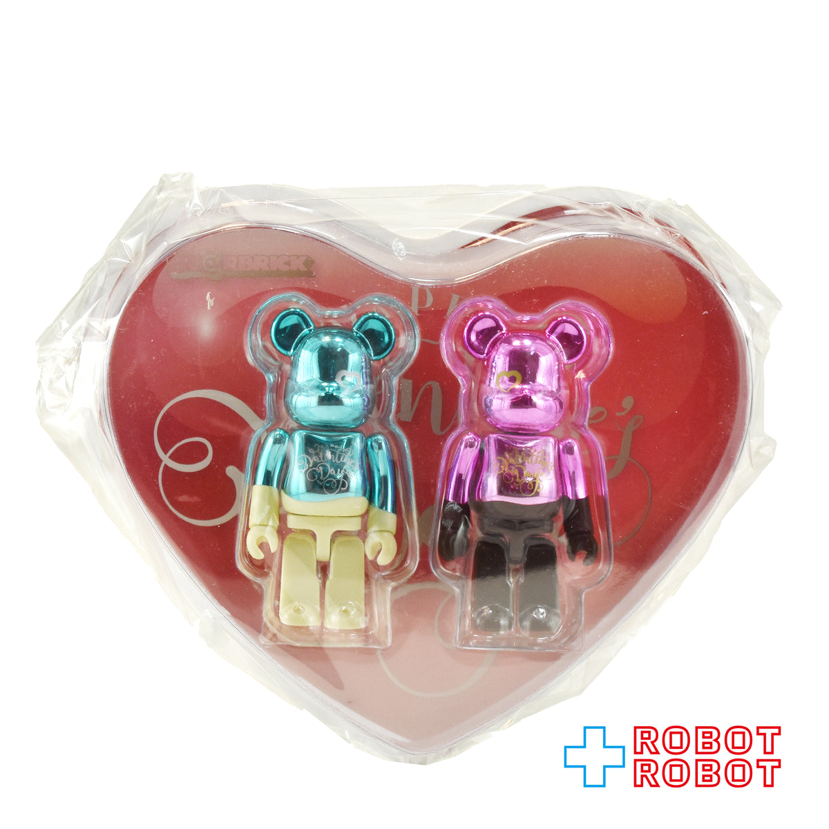 メディコム ベアブリック BE@RBRICK 100% 2018 バレンタイン クロムブルー & ピンク 2体セット ４号店商品