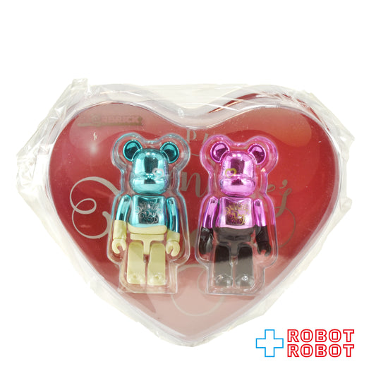 メディコム ベアブリック BE@RBRICK 100% 2018 バレンタイン クロムブルー & ピンク 2体セット ４号店商品
