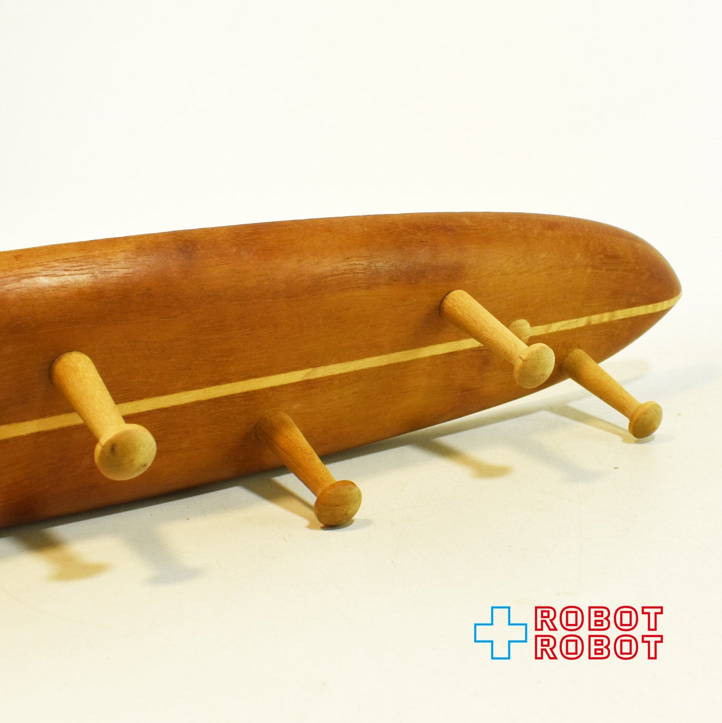 オースティン・ウッドワーク製 ハング・ファイブ サーフボード型 ハット/コート 木製ラック