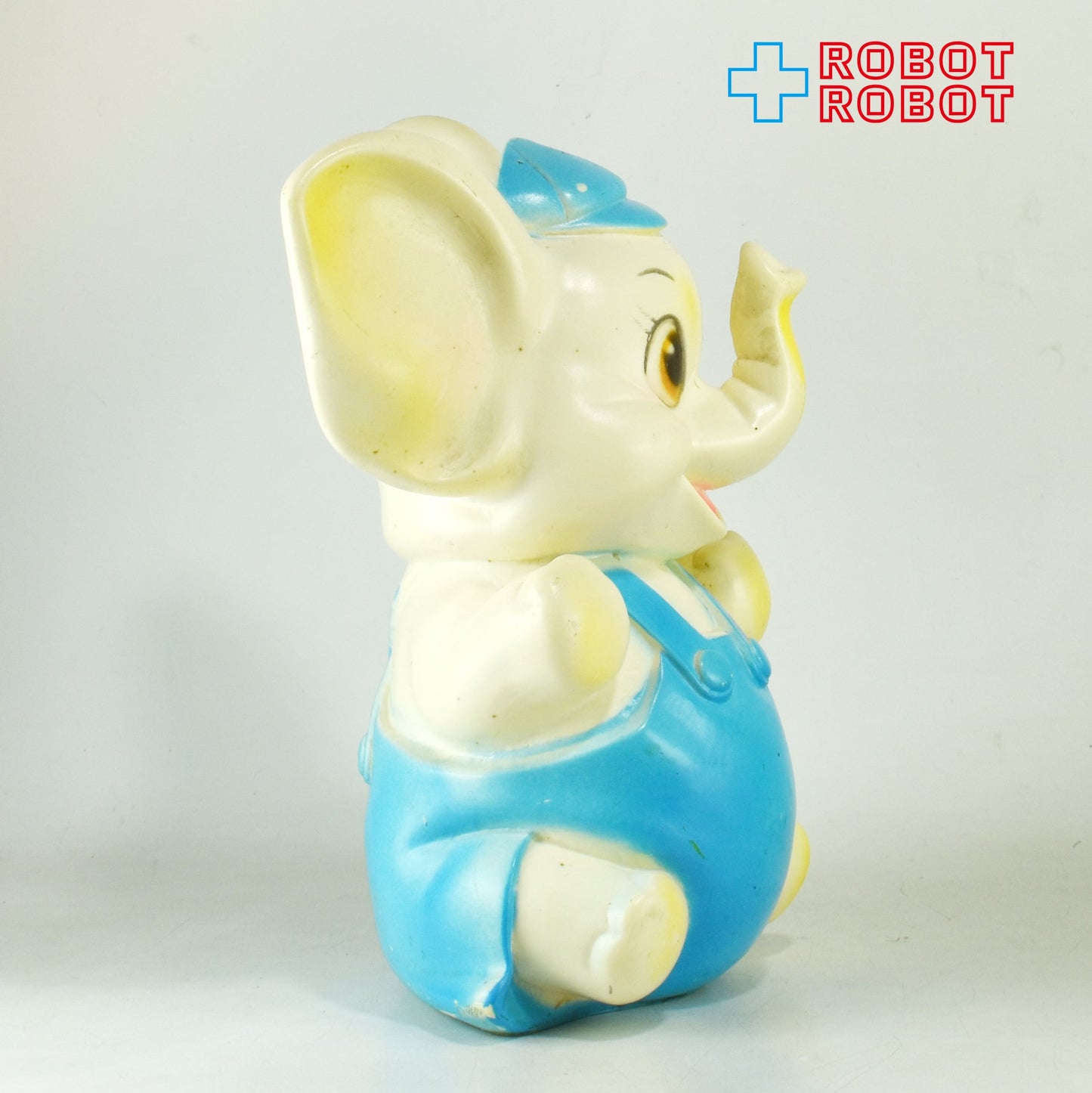 サニトイ ゾウ プラスチック貯金箱  ブルー オーバーオール