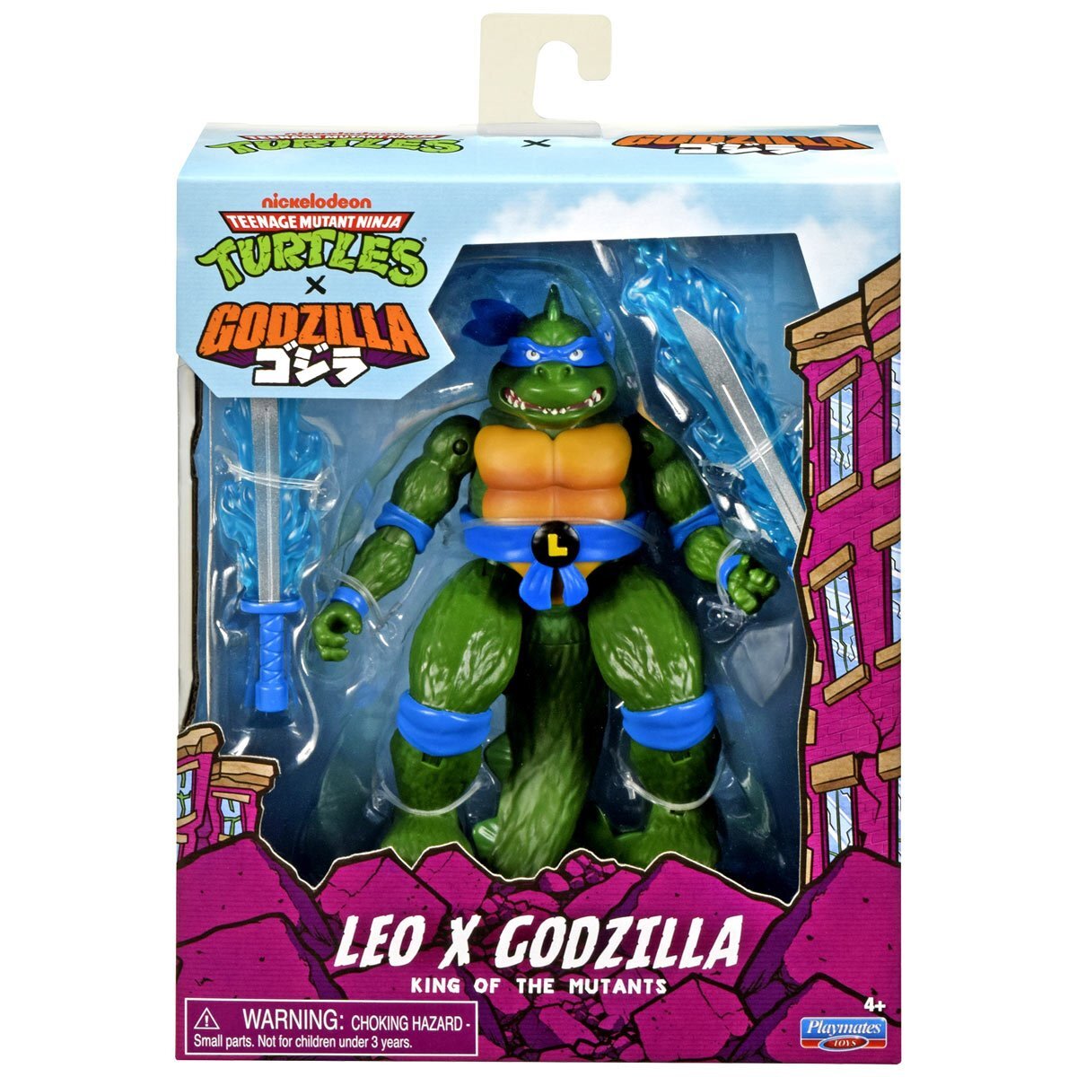 プレイメイツ ティーンエイジ・ミュータント・ニンジャ・タートルズ TMNT x ゴジラ ウェーブ1 レオナルド as ゴジラ アクションフィギュア 未開封