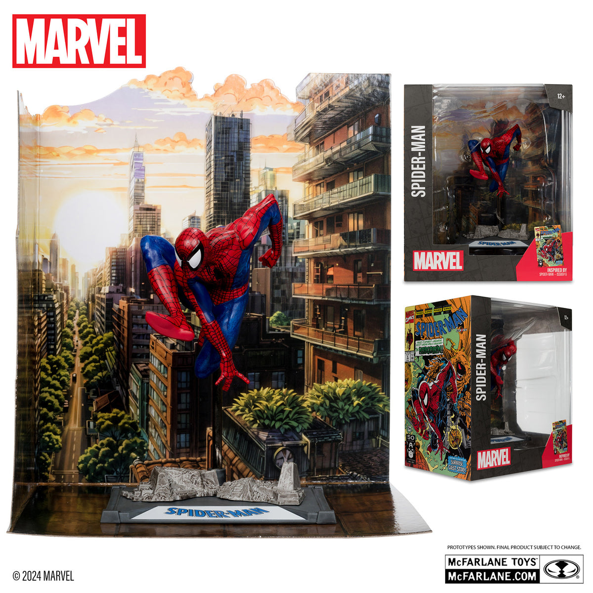 マクファーレン・トイズ マーベル シーン・フィギュア #001 スパイダーマン トッド・マクファーレン・トイズ スパイダーマン Vol.1 #6 1/10 スタチューフィギュア 未開封