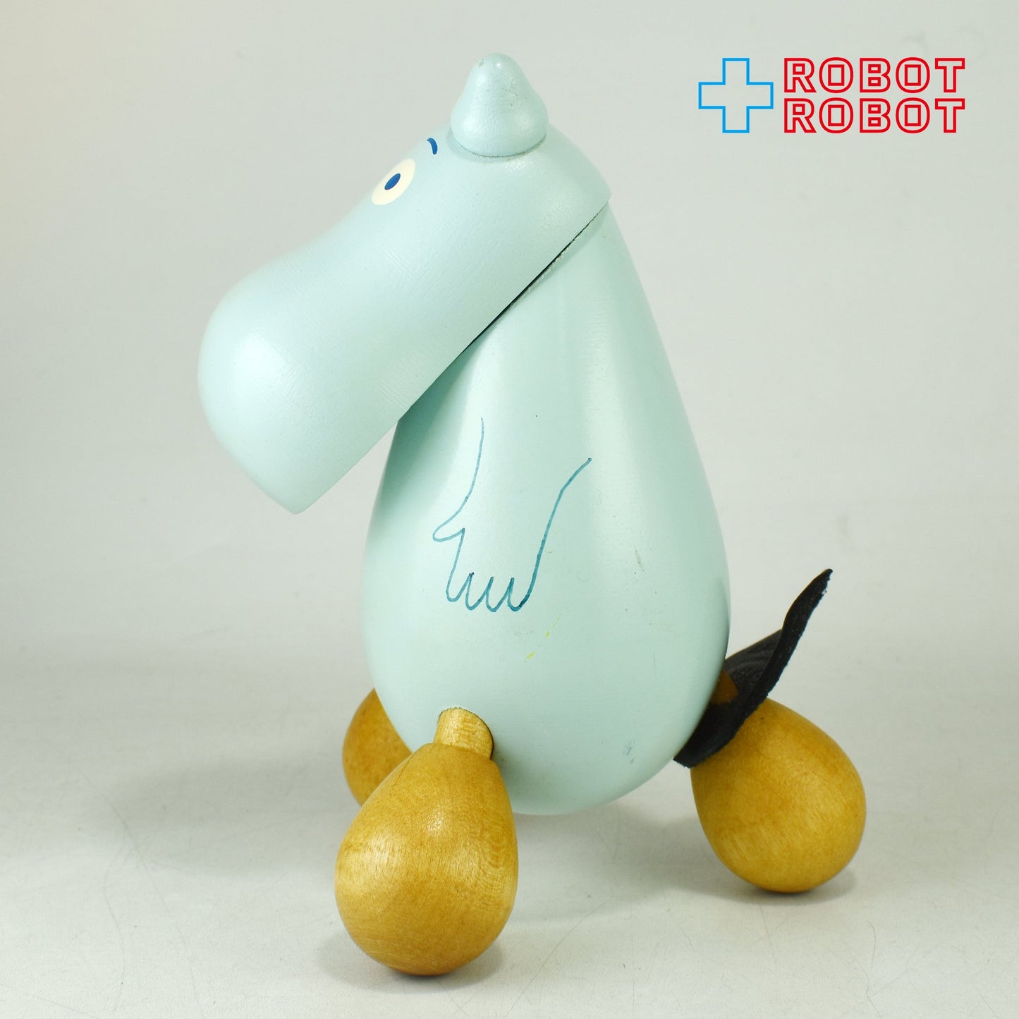 プーレルット ムーミン ムーミントロール ブルー 木製ツボ押し フィギュア 1996