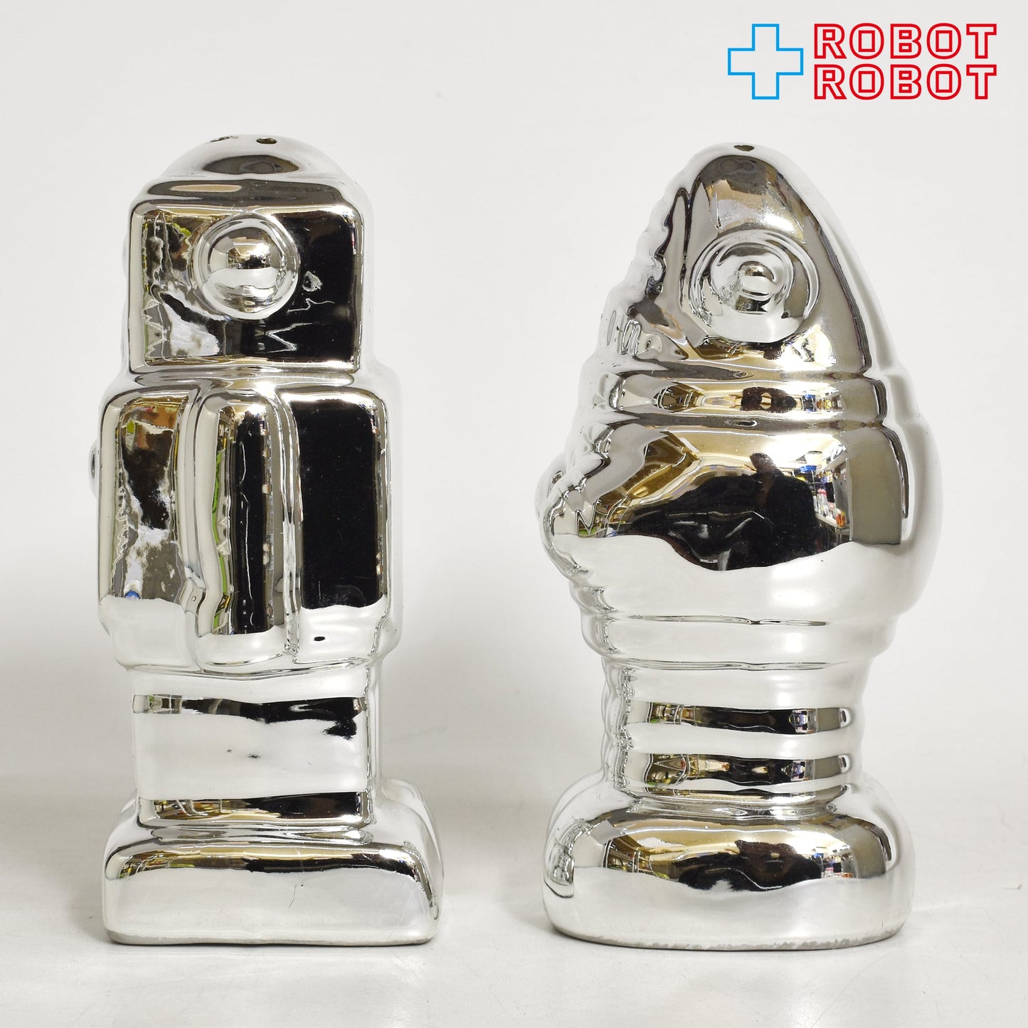 ロボット ソルト＆ペッパー セット シルバー 陶器製