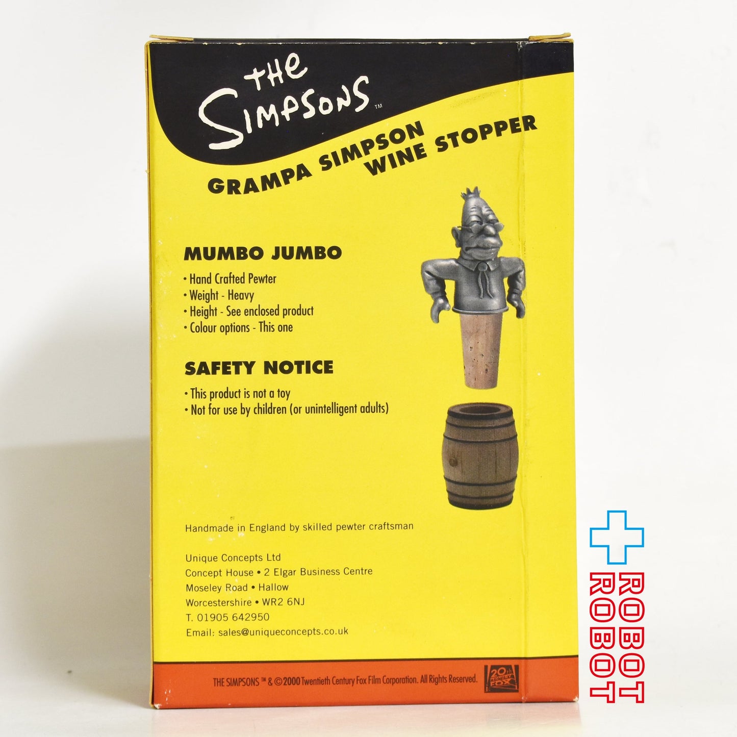 ザ・シンプソンズ エイブラハム・シンプソン グランパ ワインストッパー 2000 箱入