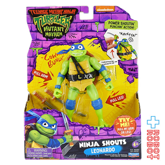 プレイメイツ タートルズ ミュータント・パニック！TMNTデラックス ニンジャ・シャウト レオナルド 5.5インチ サウンドフィギュア 未開封