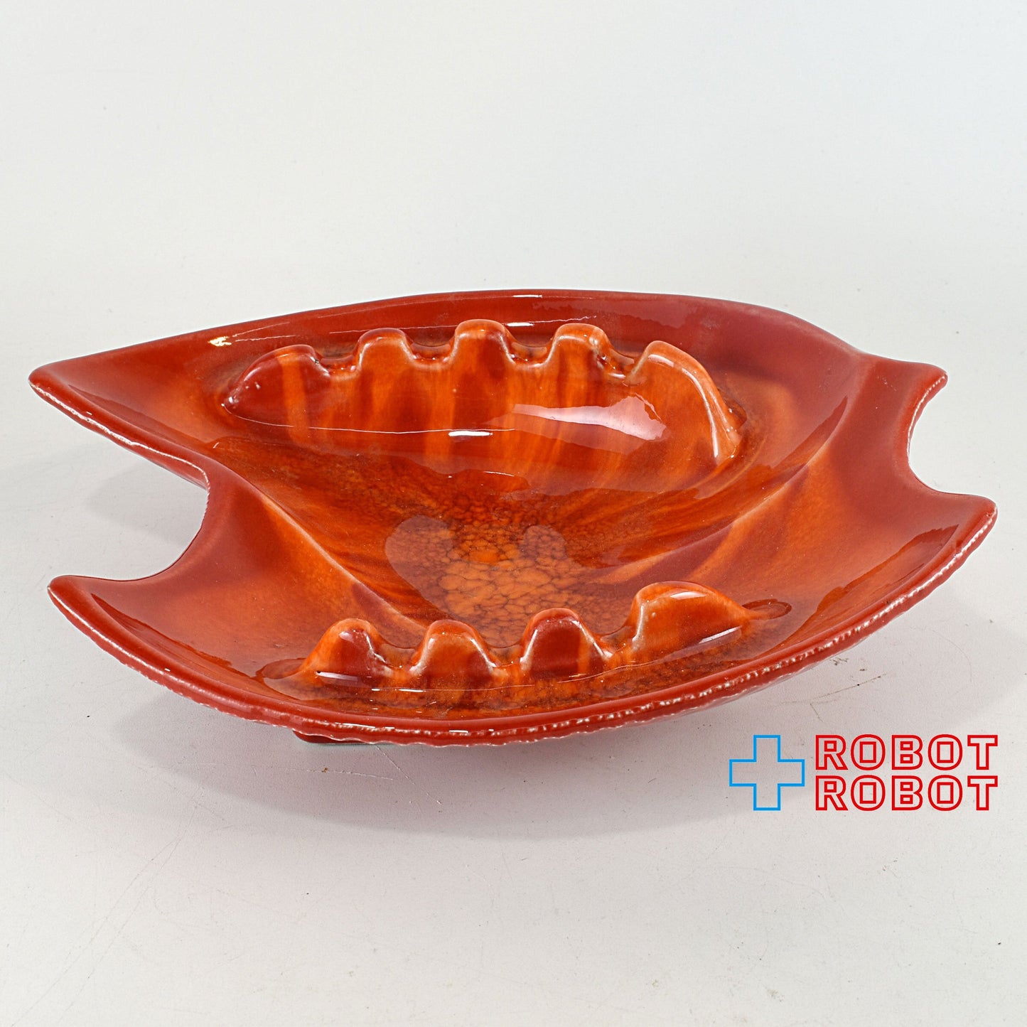 キャルスタイルUSA社 オレンジ 陶器灰皿 ミッドセンチュリー