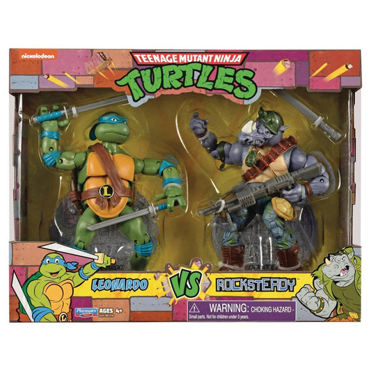 プレイメイツ タートルズ TMNT レオナルド vs ロックステディ 2パック 6インチ アクションフィギュア