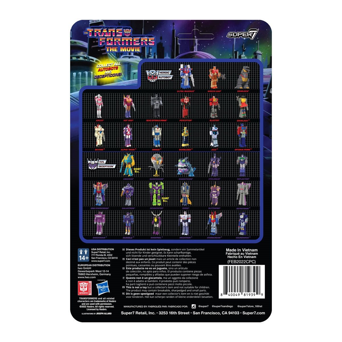 リ・アクション 超ロボット生命体トランスフォーマー ウェーブ6 シャークトロン G1 4インチ アクションフィギュア (スーパー7) 未開封