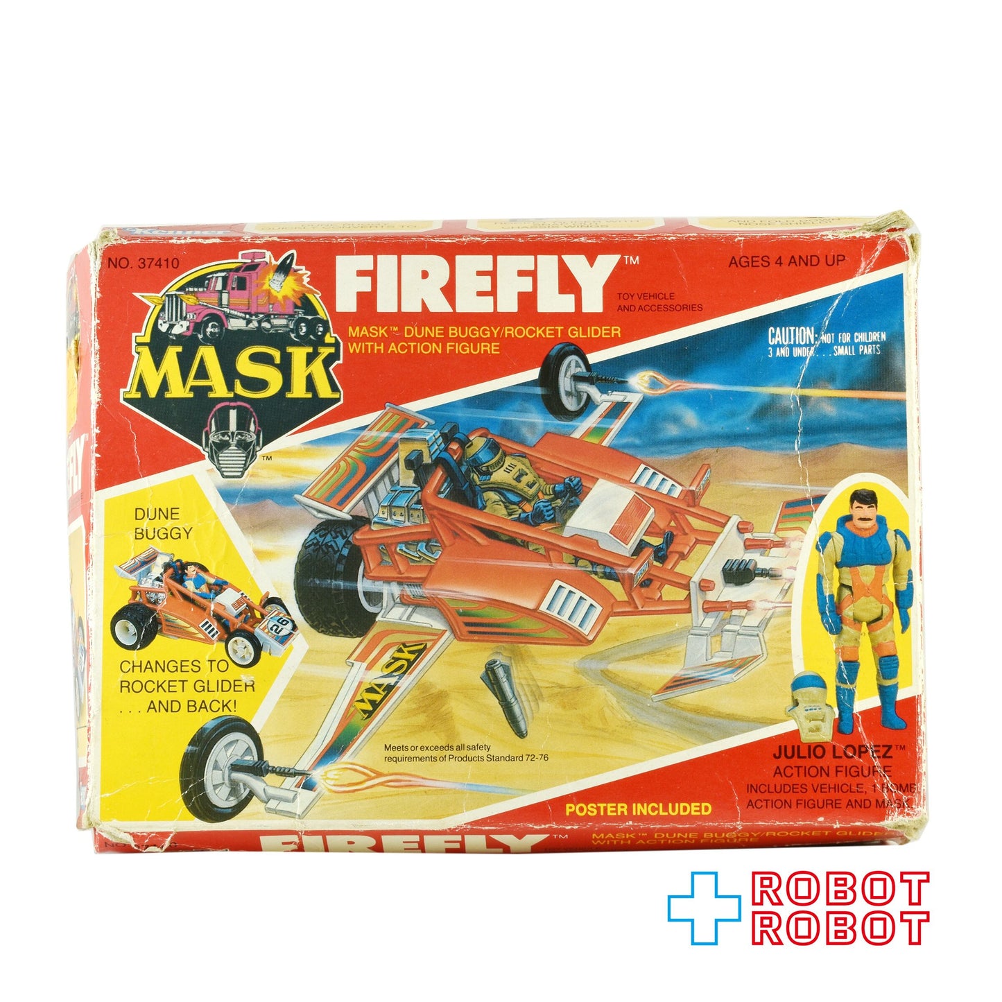 ケナー  M.A.S.K. ファイアフライ デューンバギー／ロケットグライダー アクションフィギュア 1986 箱付き