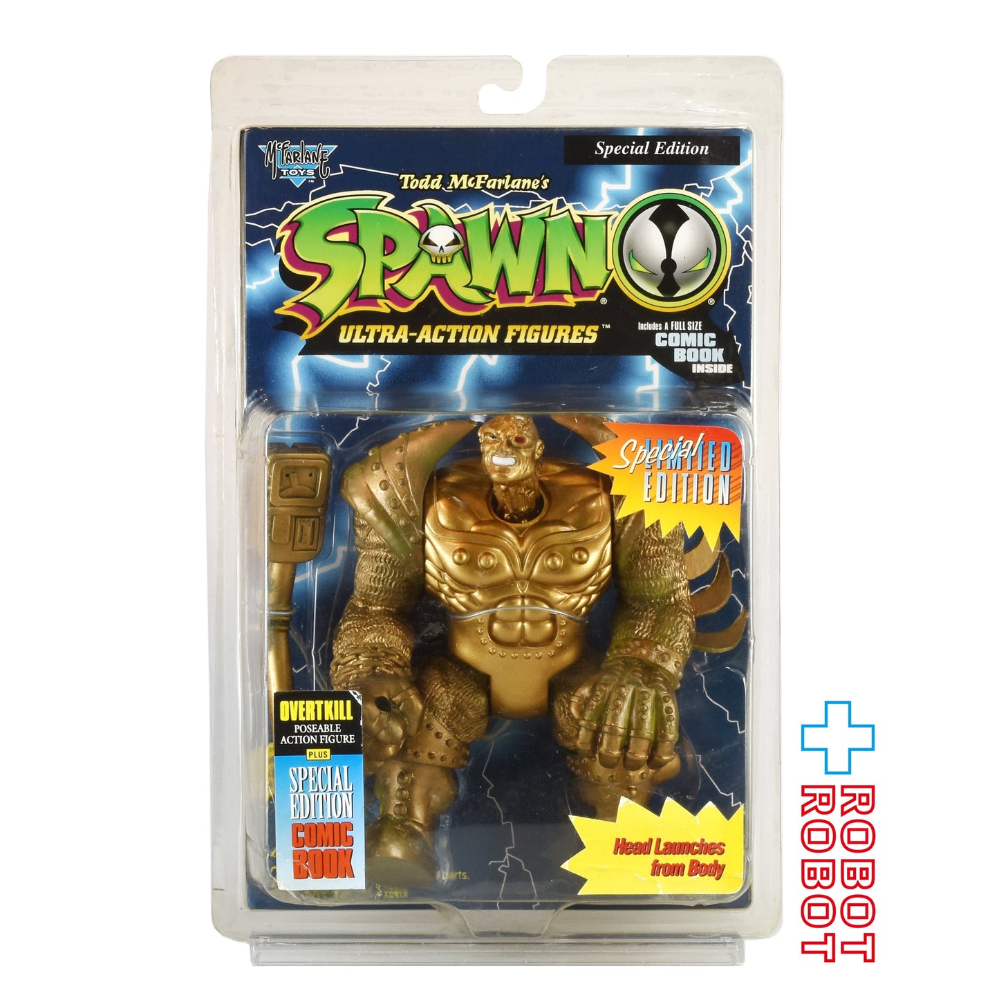 マクファーレン SPAWN スペシャルエディション オーバートキル ゴールド w/ コミックブック ウルトラアクションフィギュア 未開封 ...