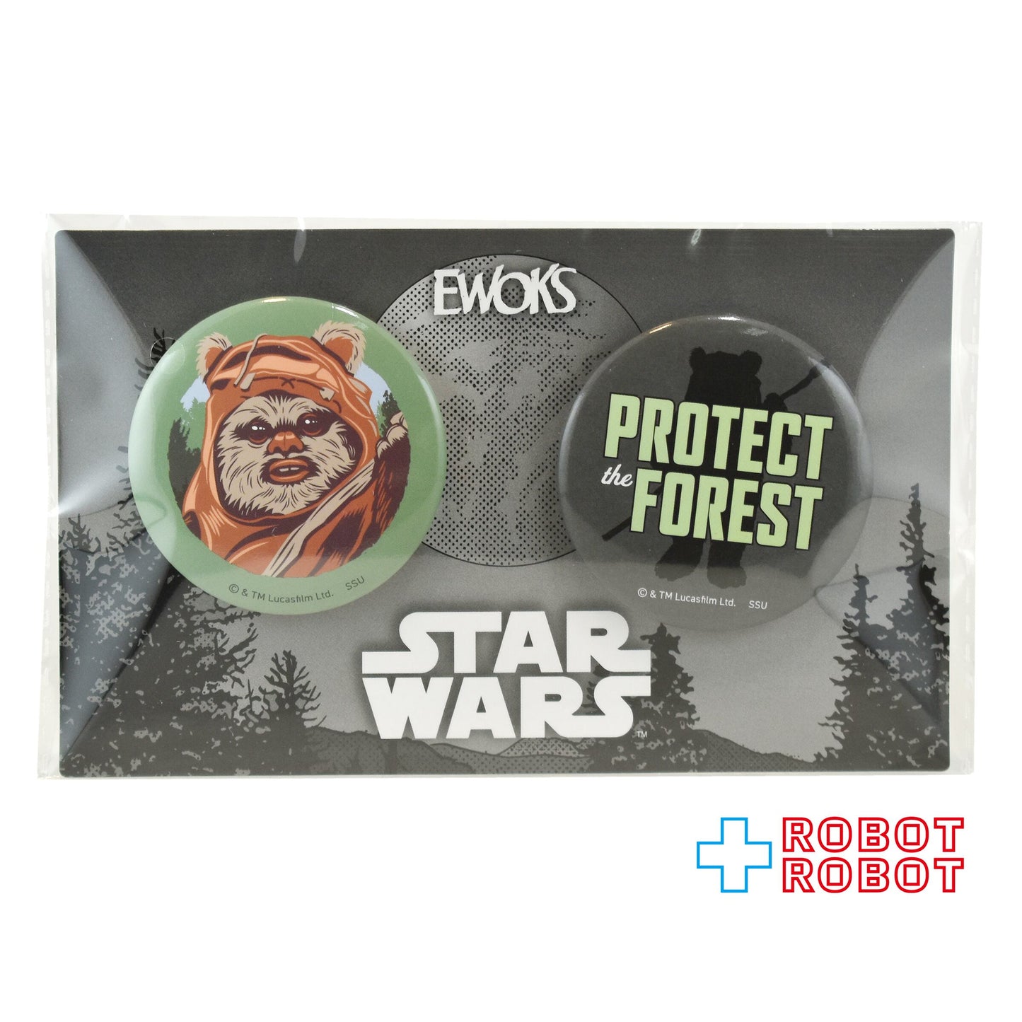 Happyくじ スター・ウォーズ イウォーク I賞 缶バッジセット "PROTECT THE FOREST " 未開封
