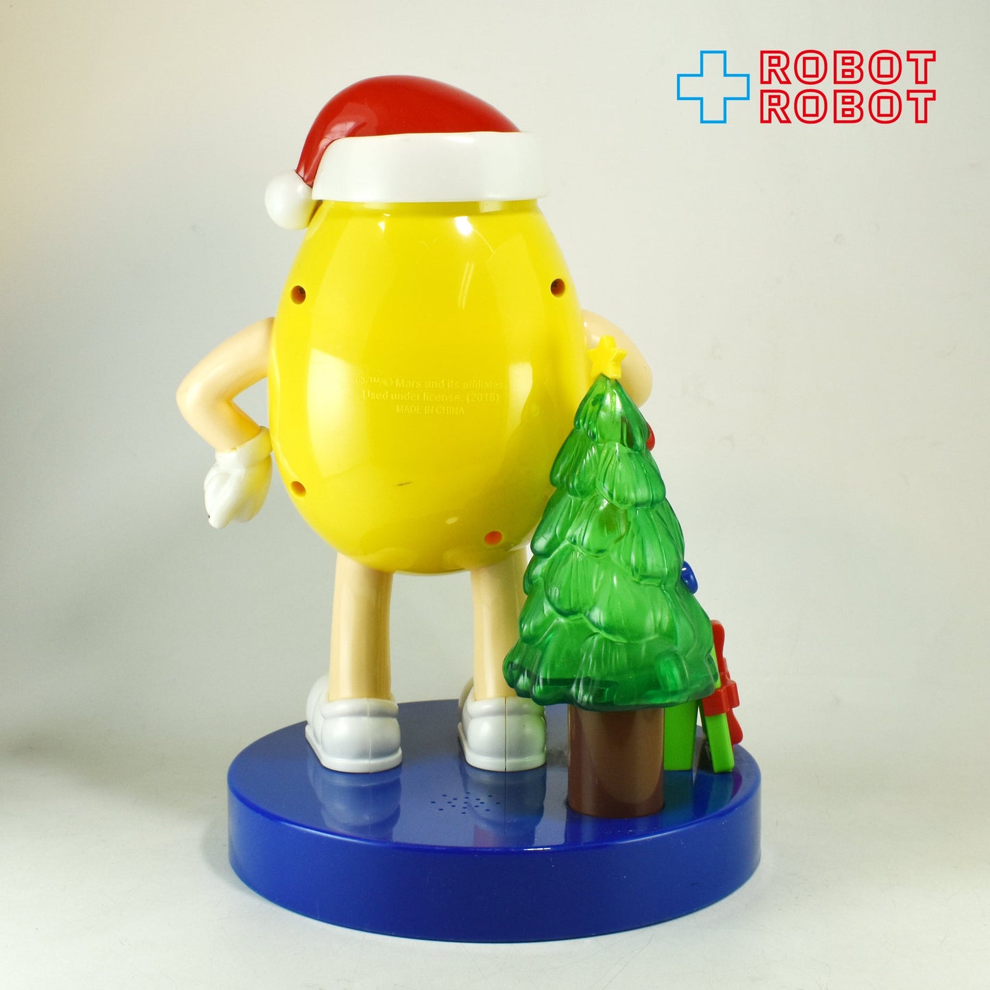 M&M's イエロー クリスマス ディスペンサー ライト＆ミュージック ツリー エムアンドエムズ 青色台