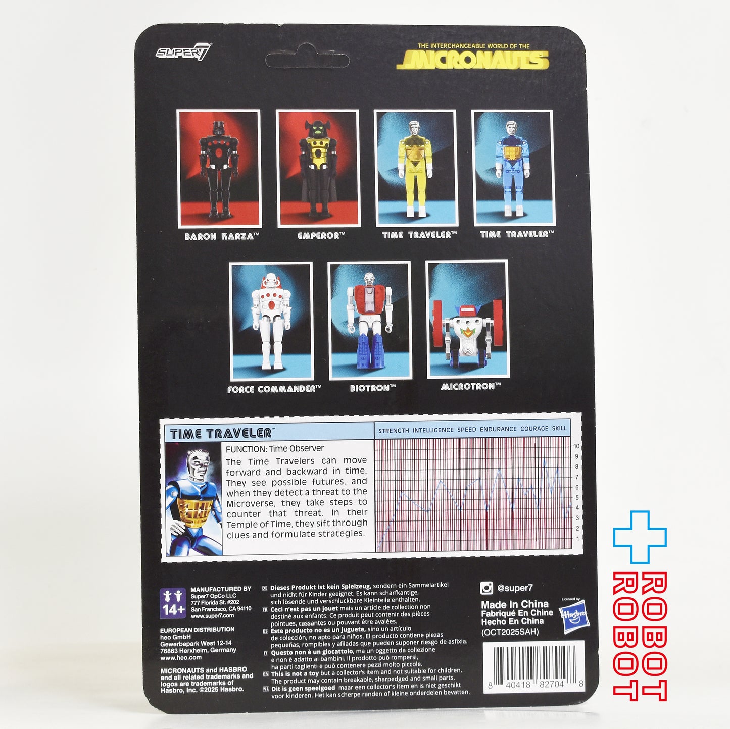 スーパー7 リ・アクション+ マイクロノーツ タイムトラベラー (半透明ブルー) 3.75インチ アクションフィギュア 未開封