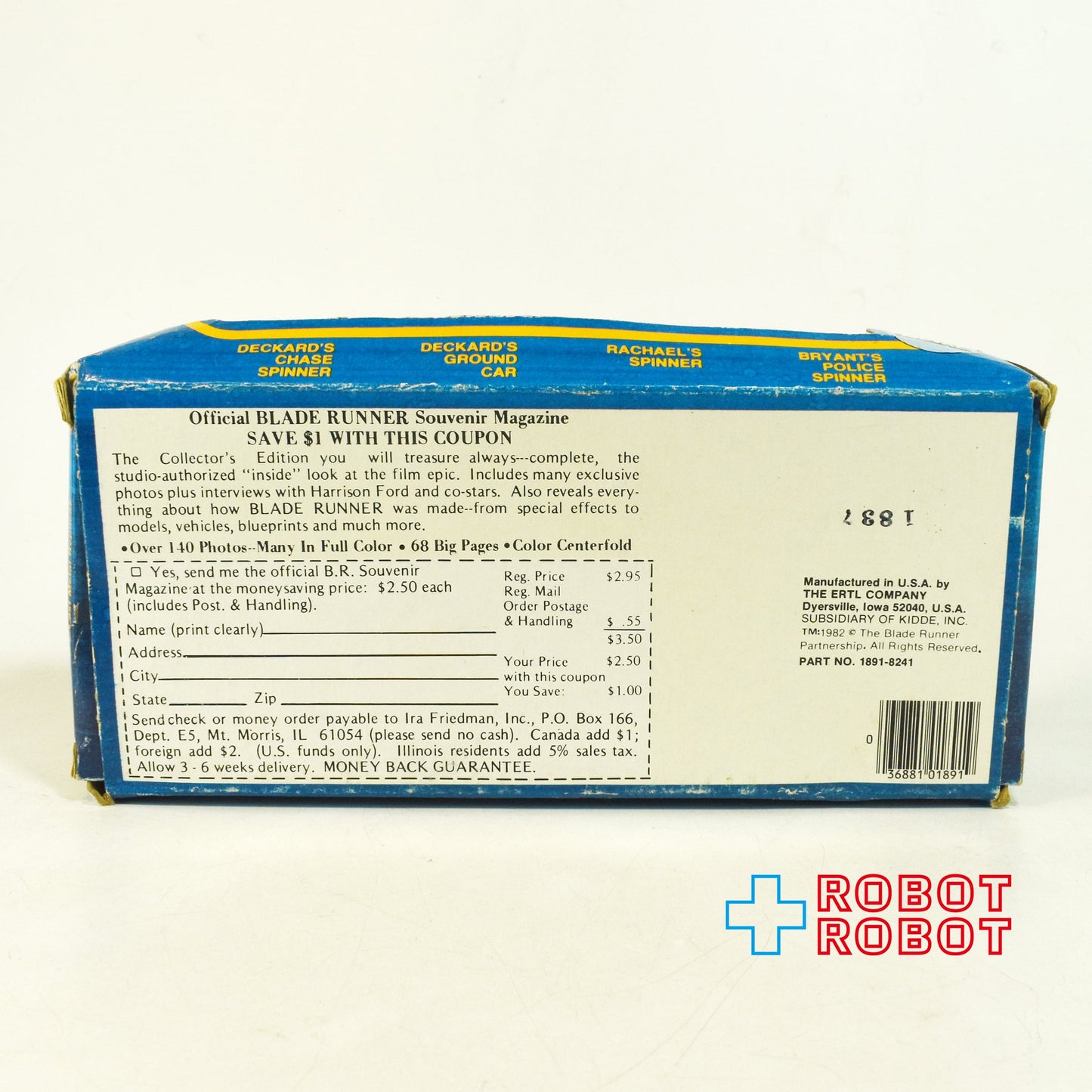 ertl ブレードランナー スピナー 4種 ミニカーセット 箱入 ※パッケージにダメージ