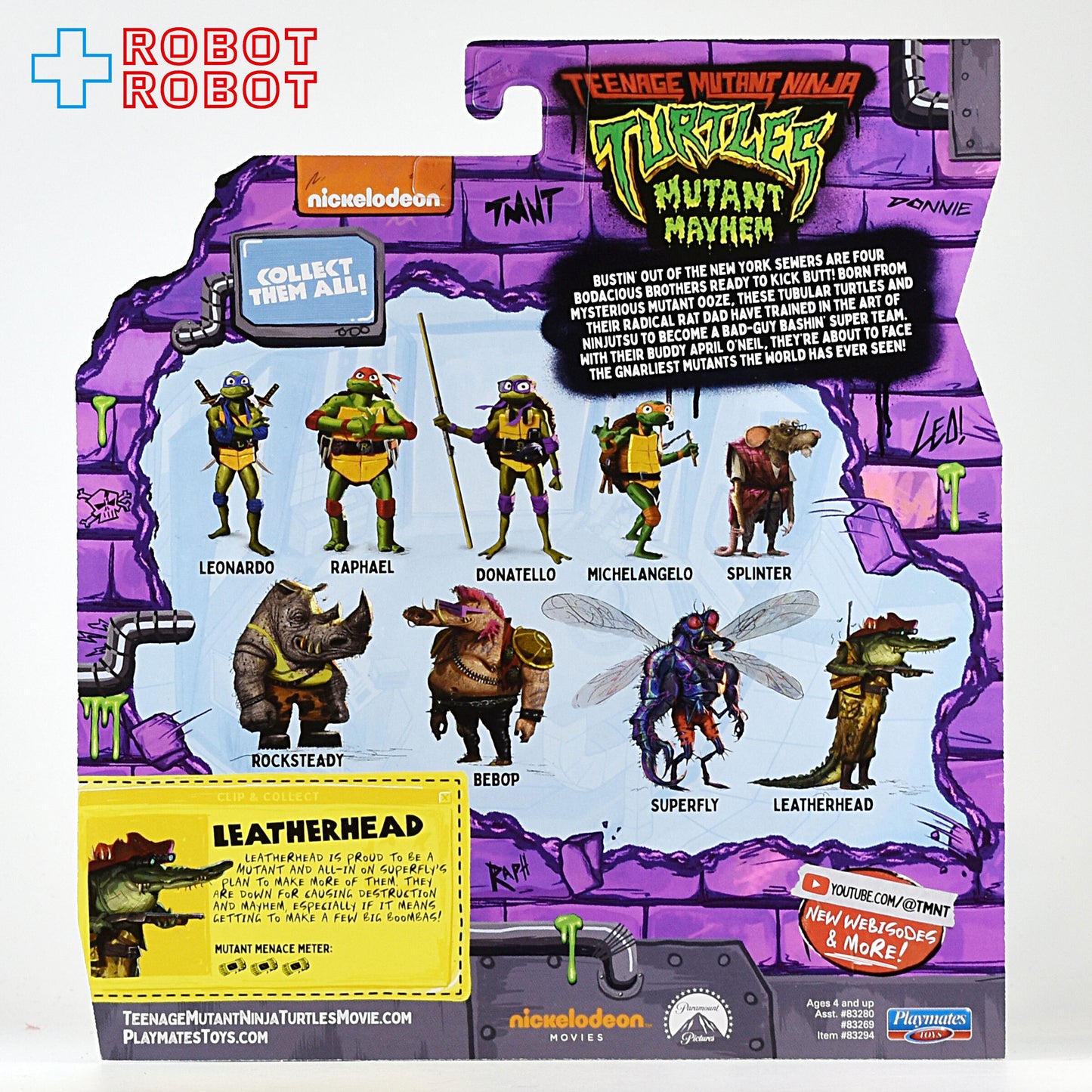 プレイメイツ タートルズ ミュータント・パニック！TMNTレザーヘッド 5インチ ベーシックフィギュア 未開封