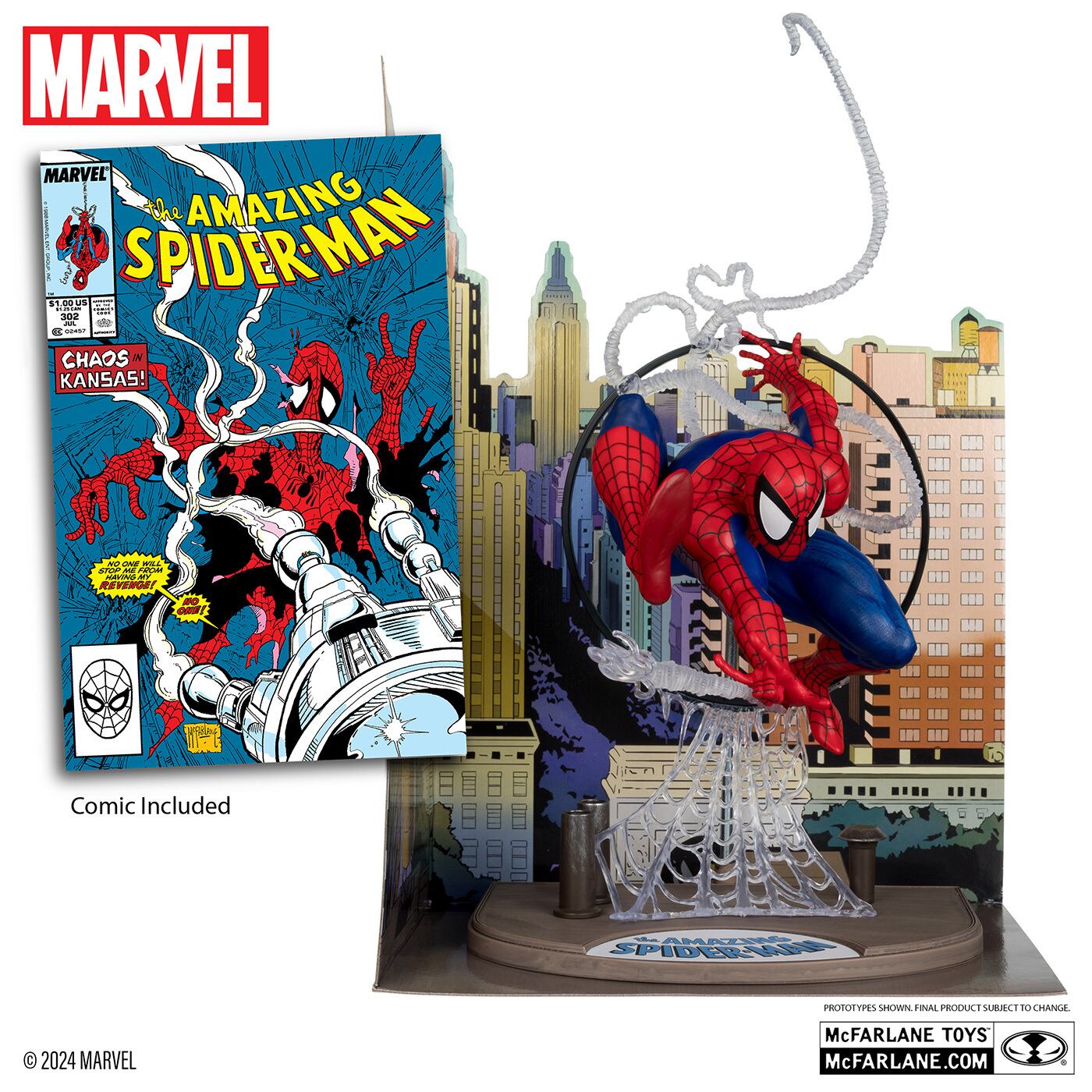 マクファーレン・トイズ マーベル シーン・フィギュア #001 スパイダーマン トッド・マクファーレン・トイズ アメイジング・スパイダーマン Vol.1 #301 1/6 スタチューフィギュア 未開封