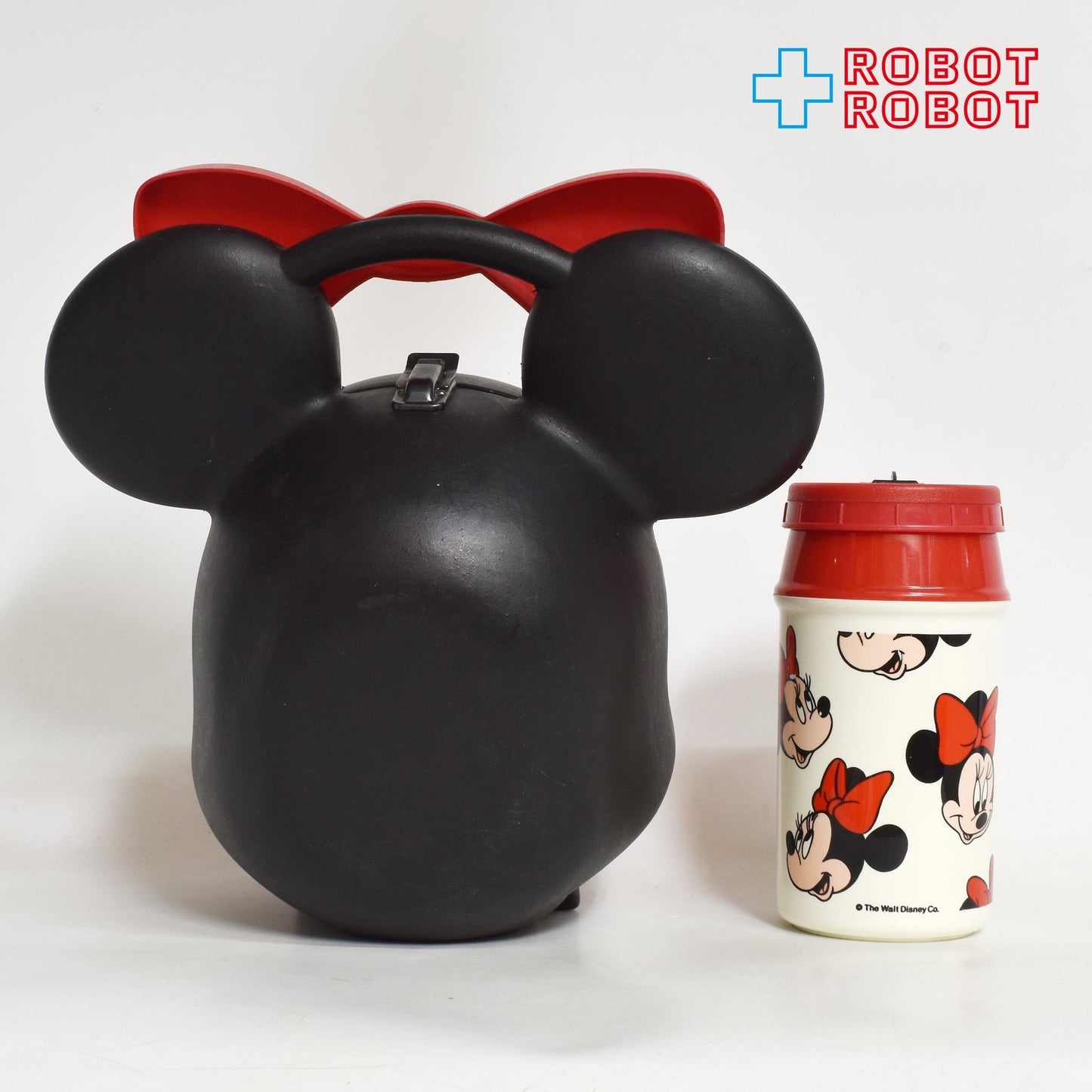 ディズニー ミニーマウス ランチキット 顔のカタチのランチボックス 水筒付き アラジン社