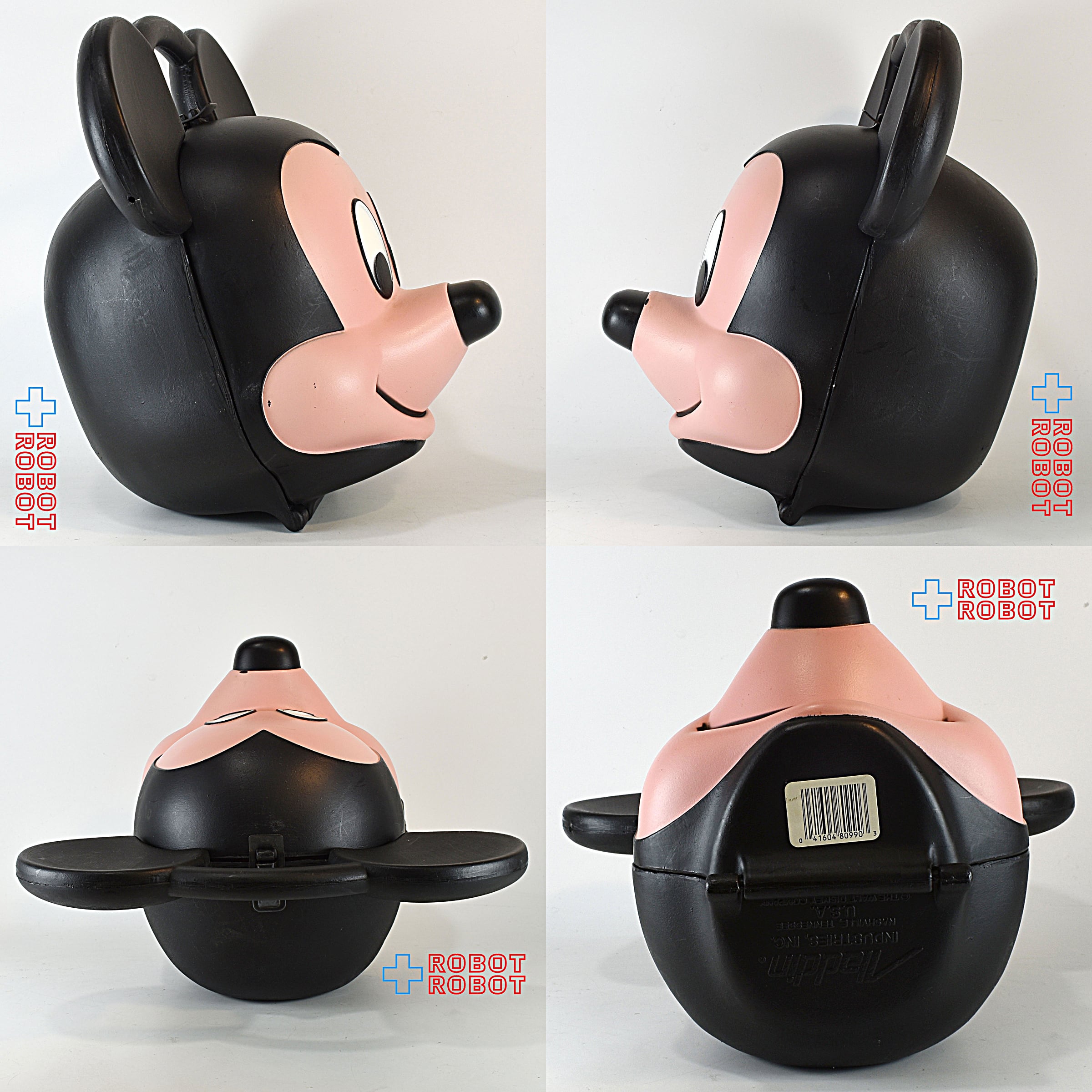 ミッキーマウス 顔のカタチのランチボックス 水筒付 アラジン社 1989 