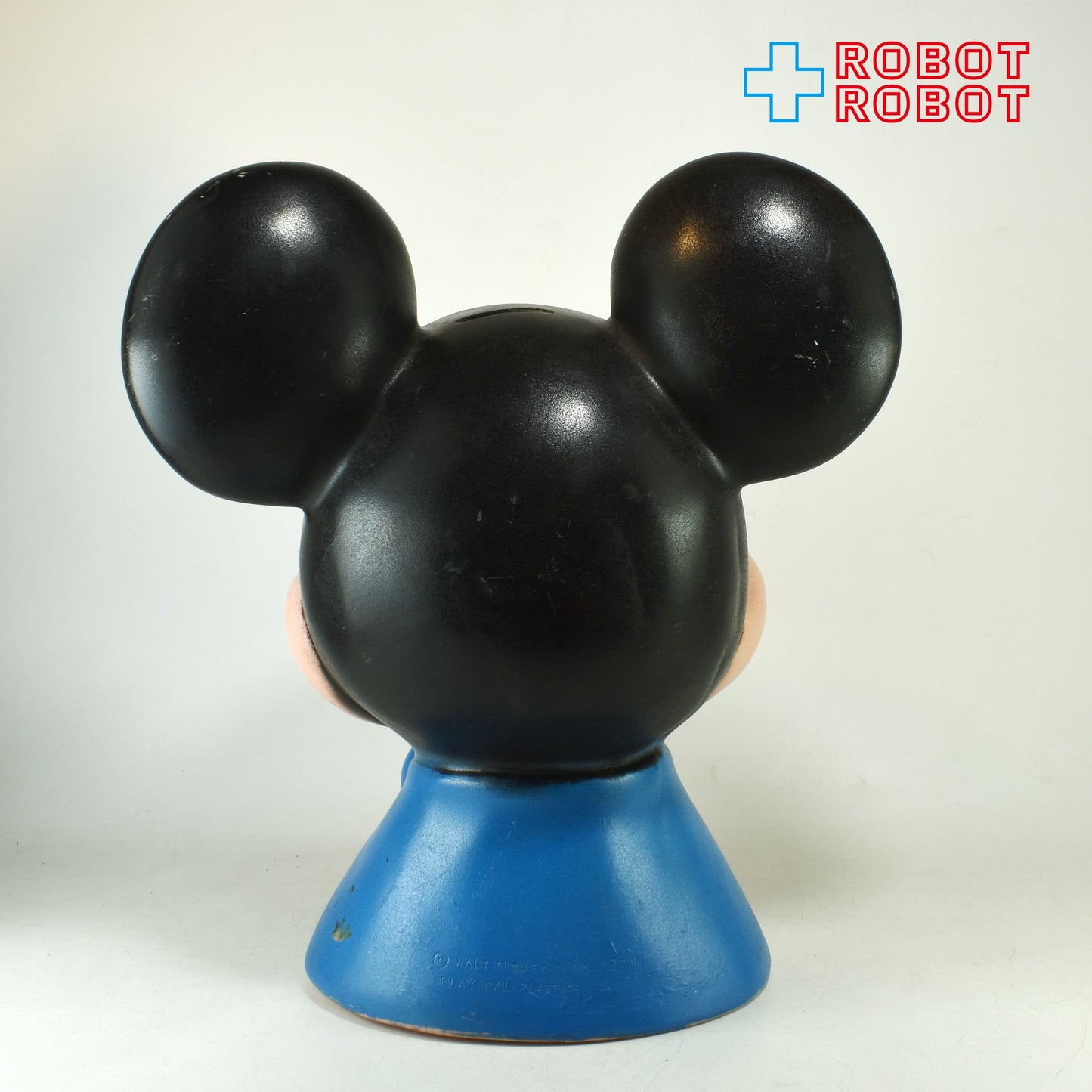 プレイパル ディズニー ミッキーマウス ヘッドソフビ貯金箱 底蓋欠