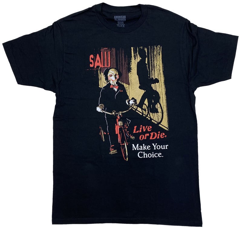 SAW ソウ Live or Die. Make Your Choice グラフィック Tシャツ ブラック アメリカンクラシックス
