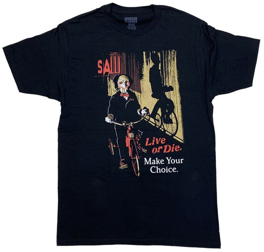 SAW ソウ Live or Die. Make Your Choice グラフィック Tシャツ ブラック アメリカンクラシックス