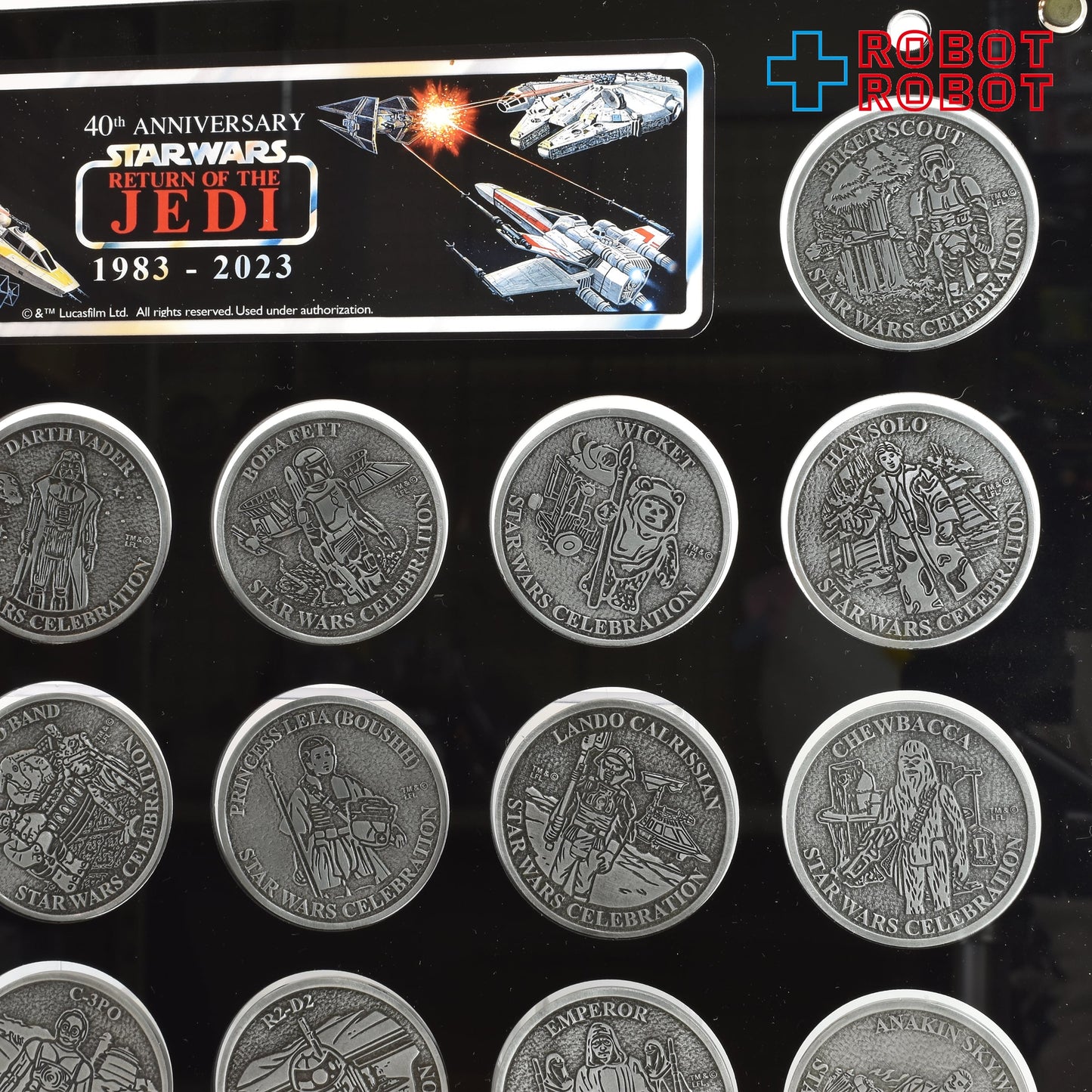 スター・ウォーズ ROTJ40周年 コイン 20種セット ディスプレイフレーム入 セレブレーション ヨーロッパ2023 コレクティングトラック限定