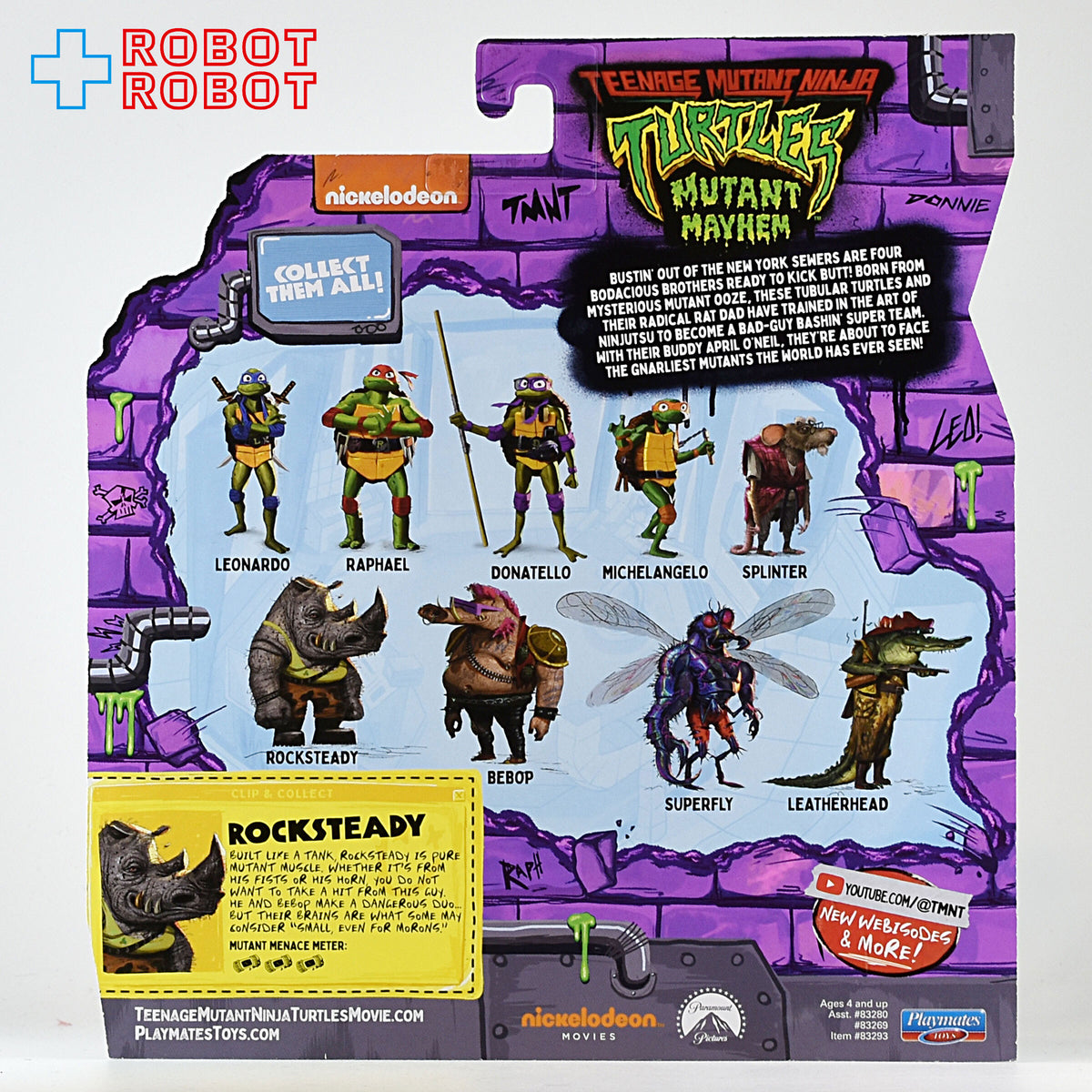 プレイメイツ タートルズ ミュータント・パニック！TMNT ロックステディ 5インチ ベーシックフィギュア 未開封